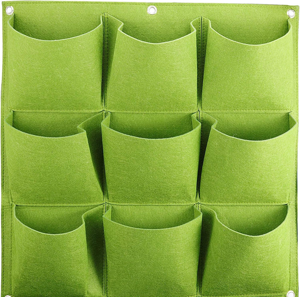 ZOENHOU 2 Pack Total 36 Roomy Pockets Green Vertical Garden Planter, Wall-Hanging Flower Pot Bags, Felt Wall Mount