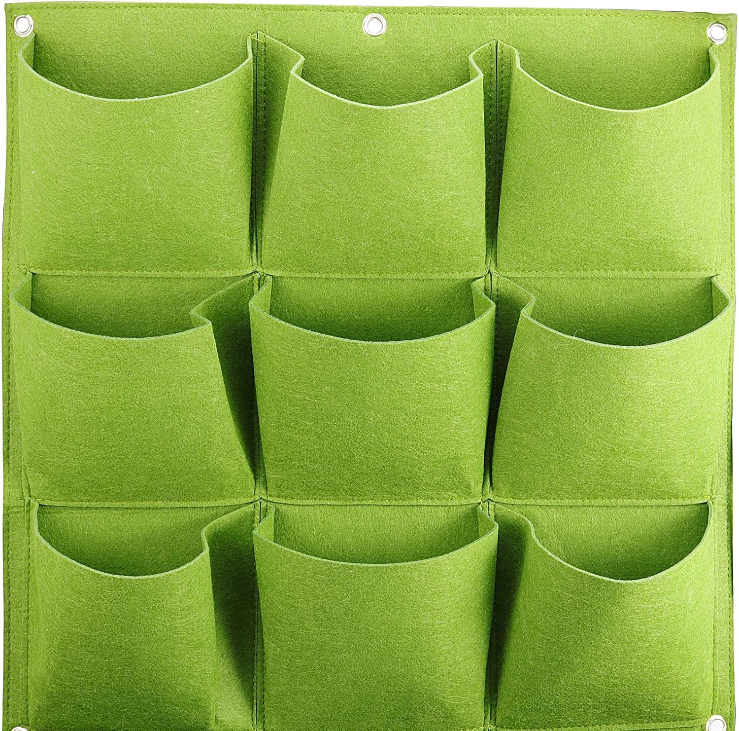 ZOENHOU 2 Pack Total 36 Roomy Pockets Green Vertical Garden Planter, Wall-Hanging Flower Pot Bags, Felt Wall Mount