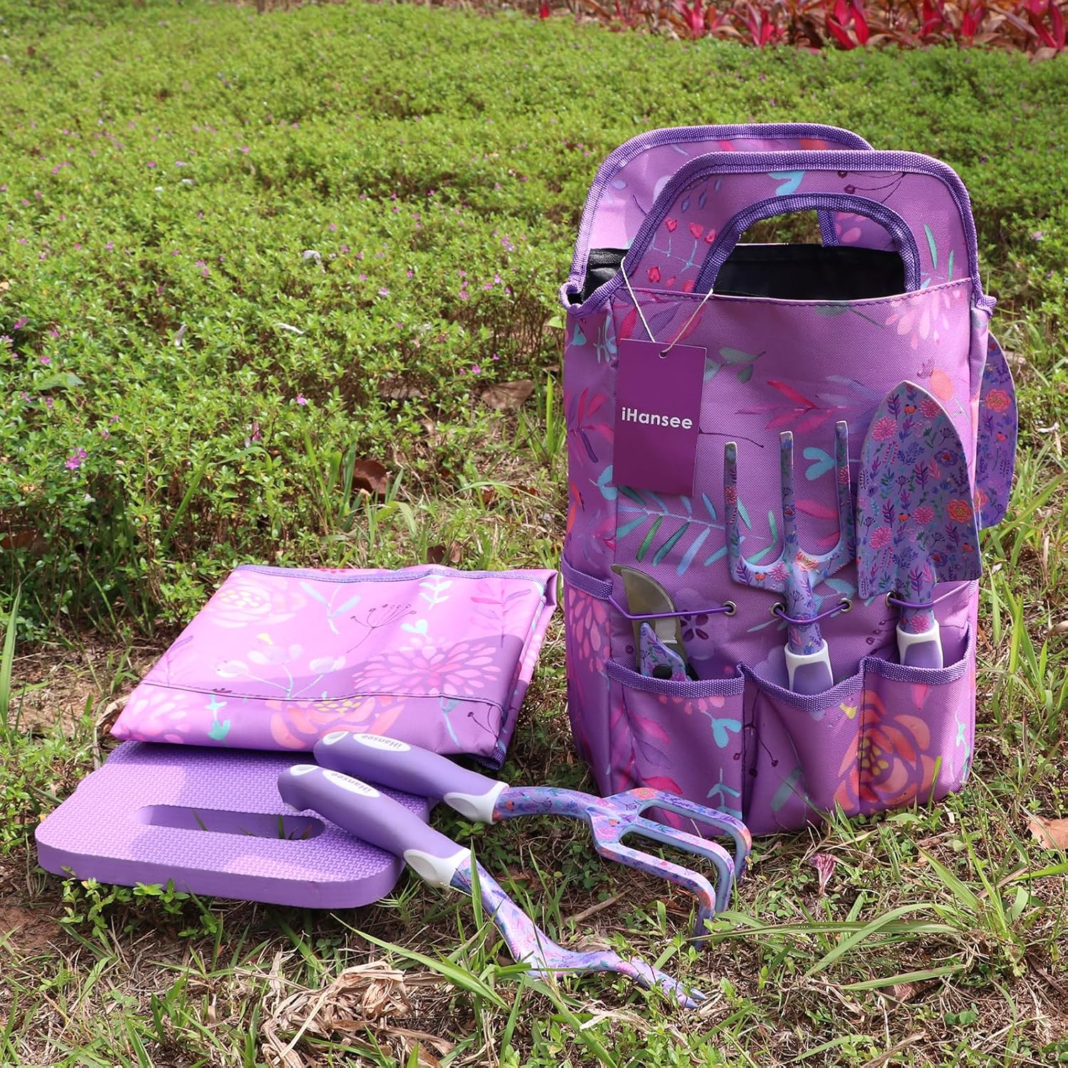 Purple Garden Tools Set 10 Pieces, Gardening Gifts for Women | Aluminum Alloy Steel Hand Tool Kit w/Non-Slip Ergonomic