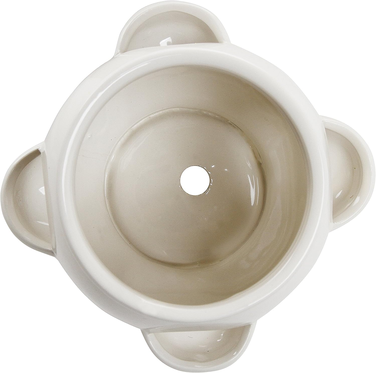 MyGift White Ceramic Plant Pot, Flower Strawberry Planter with Saucer and 4 Decorative Side Openings Design