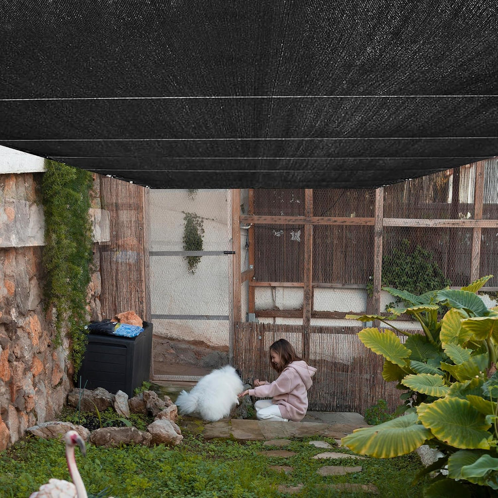 90% Shade Cloth,12×26FT,Tear Resistant Sun Shade Net with Reinforced Grommet,Durable Garden Shade Tarp Cover for