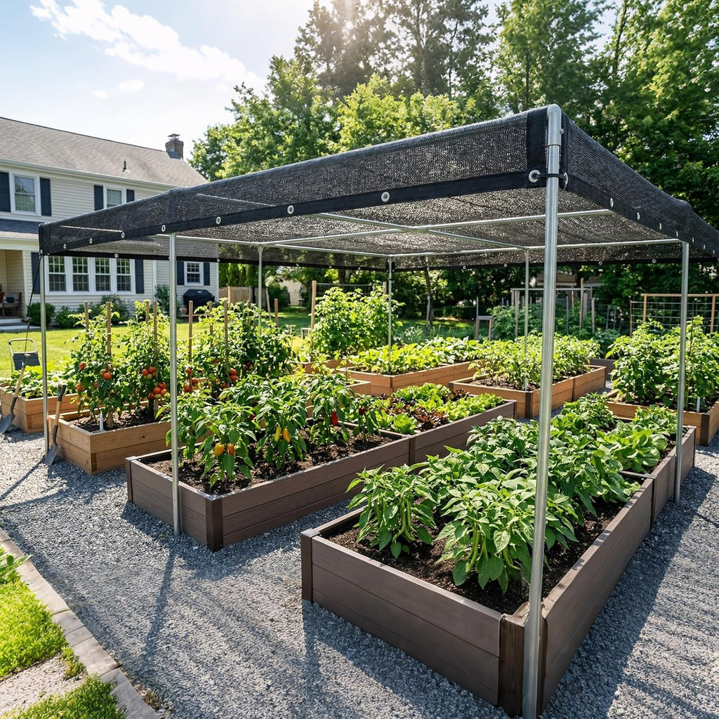 Royal Shade 30% Black Shade Cloth 10FT x 10FT Mesh Tarp with Grommets for Garden Patio, Plant Shading, Greenhouse