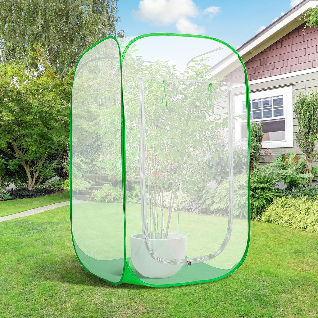 59" x 35" x 35" Pop Up Garden Mesh Plant Cover, Plant Protectors Mesh Plant Enclosure, Garden Net Cage Pest Protection