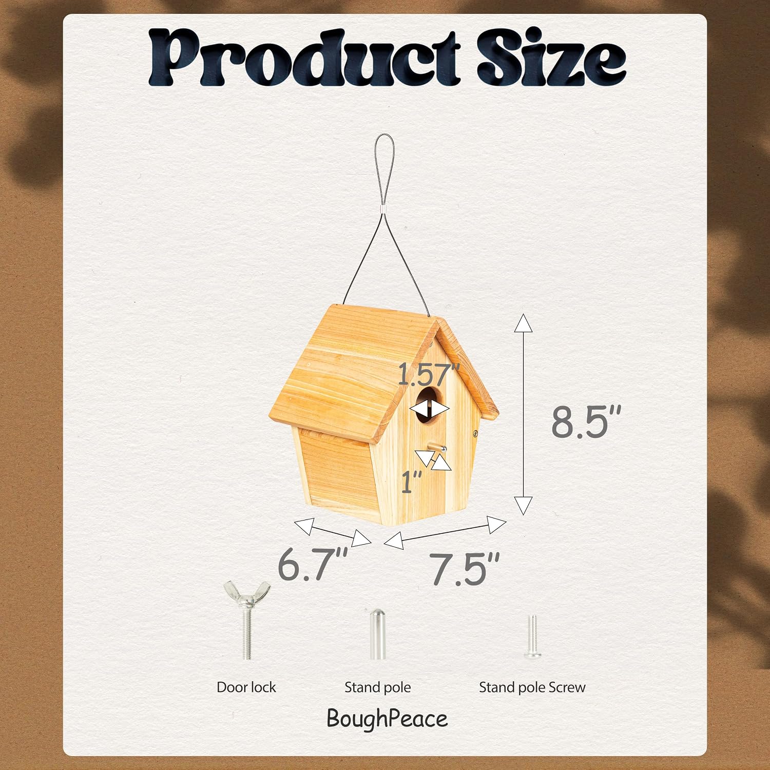 Wooden Bird Houses for Outside Hanging Birdhouses Nest Bluebird House for Cardinals Finch Wren Swallow for Garden