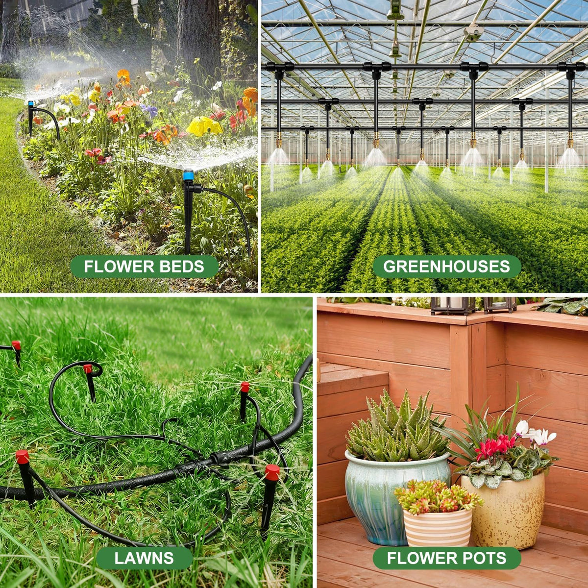 230FT Drip Irrigation System for Garden with 38pcs Adjustable Copper Nozzles & Emitters, Automatic Garden Watering