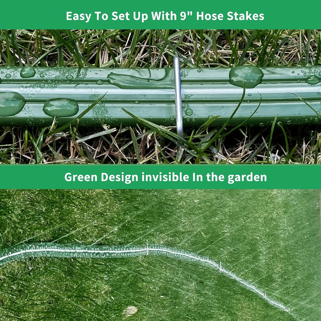 Watoo 2026 Sprinkler Hose & Soaker Hose for Yard - 75 FT Reinforced Flat Garden Hose with Holes, Heavy Duty No-Kink