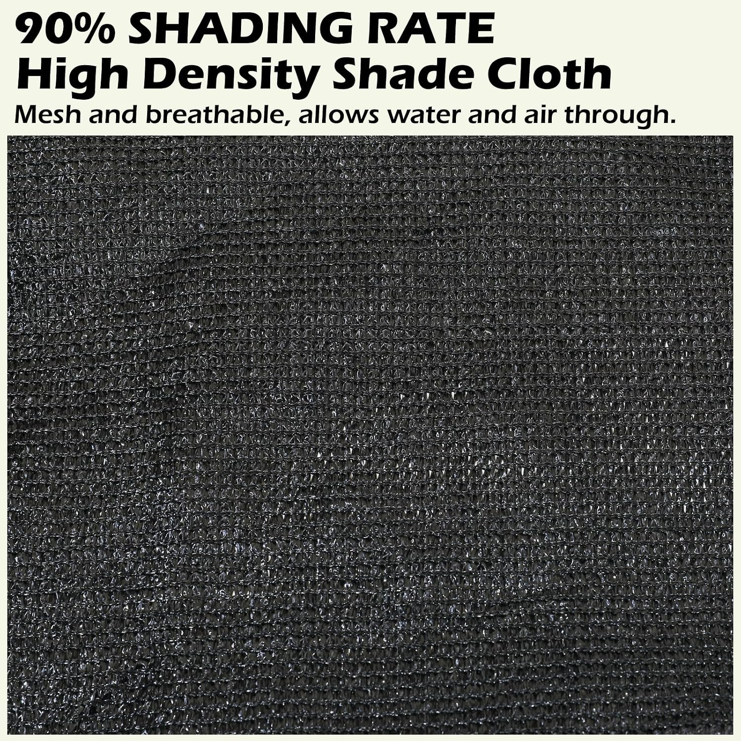 90% Black Shade Cloth 20ft x 40ft Heavy Duty Mesh Tarp with Grommets | Outdoor Sun Shade Canopy for Patio, Garden