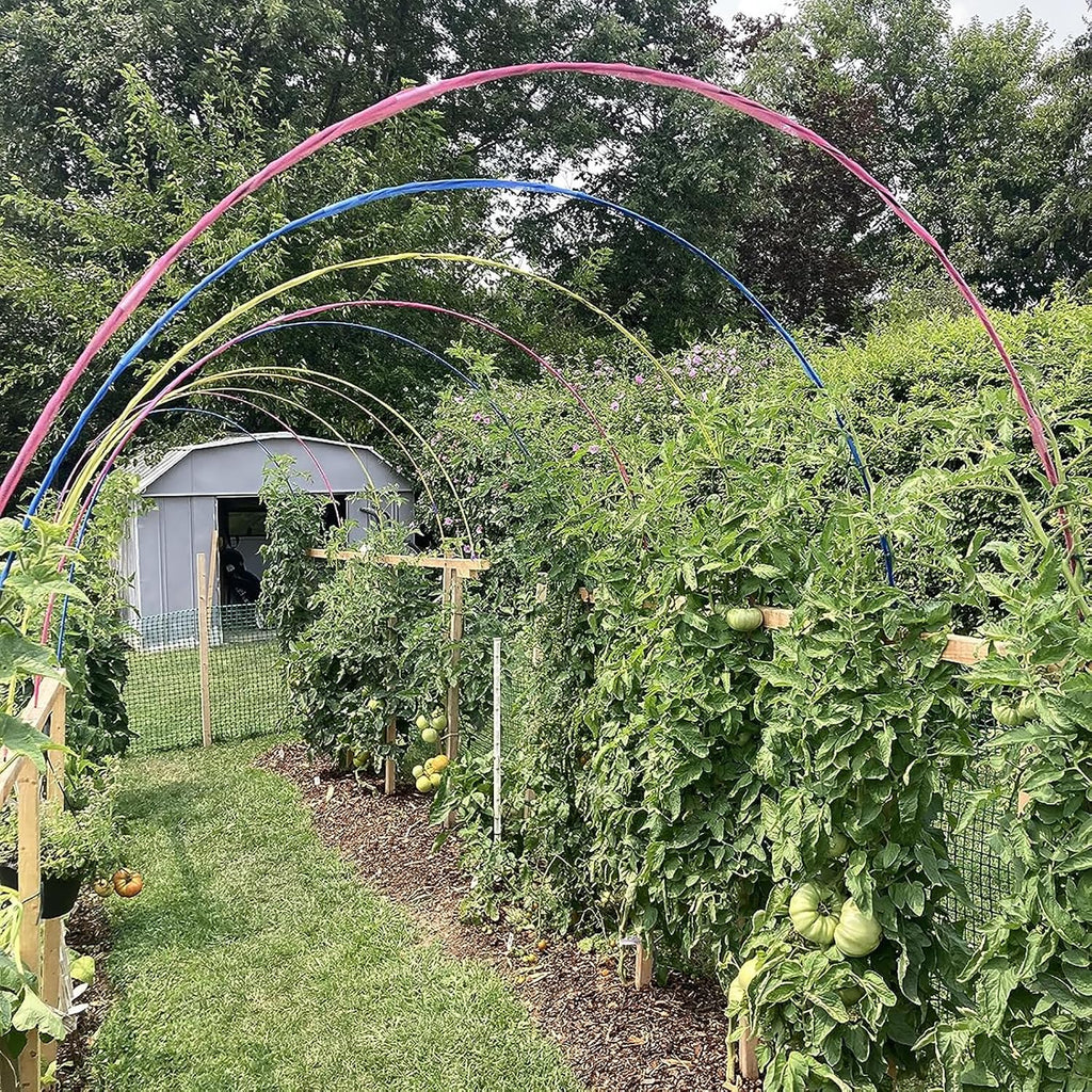 Garden Hoops Grow Tunnel, 12 Sets of 7FT Greenhouse Row Cover Hoops, 60 pcs | Rust-Proof Fiberglass Frame for Raised