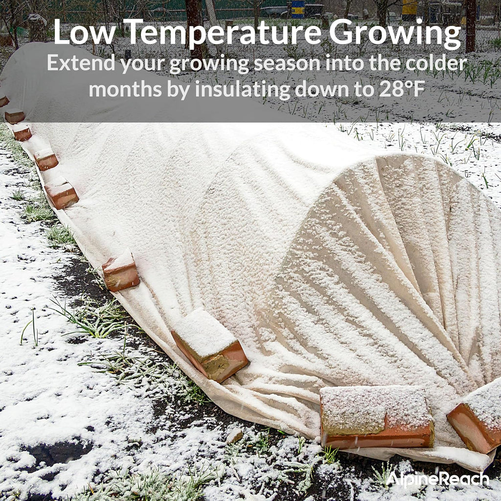 AlpineReach Plant Covers Frost & Sun Protection 10 x 30 ft - Thick 1.2 oz/yd² Freeze Blanket to Low 28 °F Temperatures