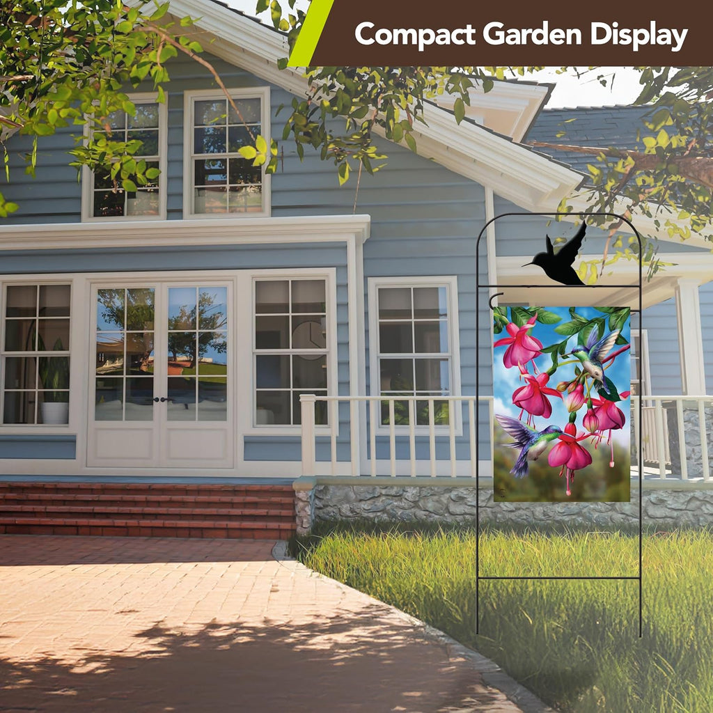 Briarwood Lane Wrought Iron Hummingbird Garden Flag Arbor 41x15 Garden Flag Decorative Arbor