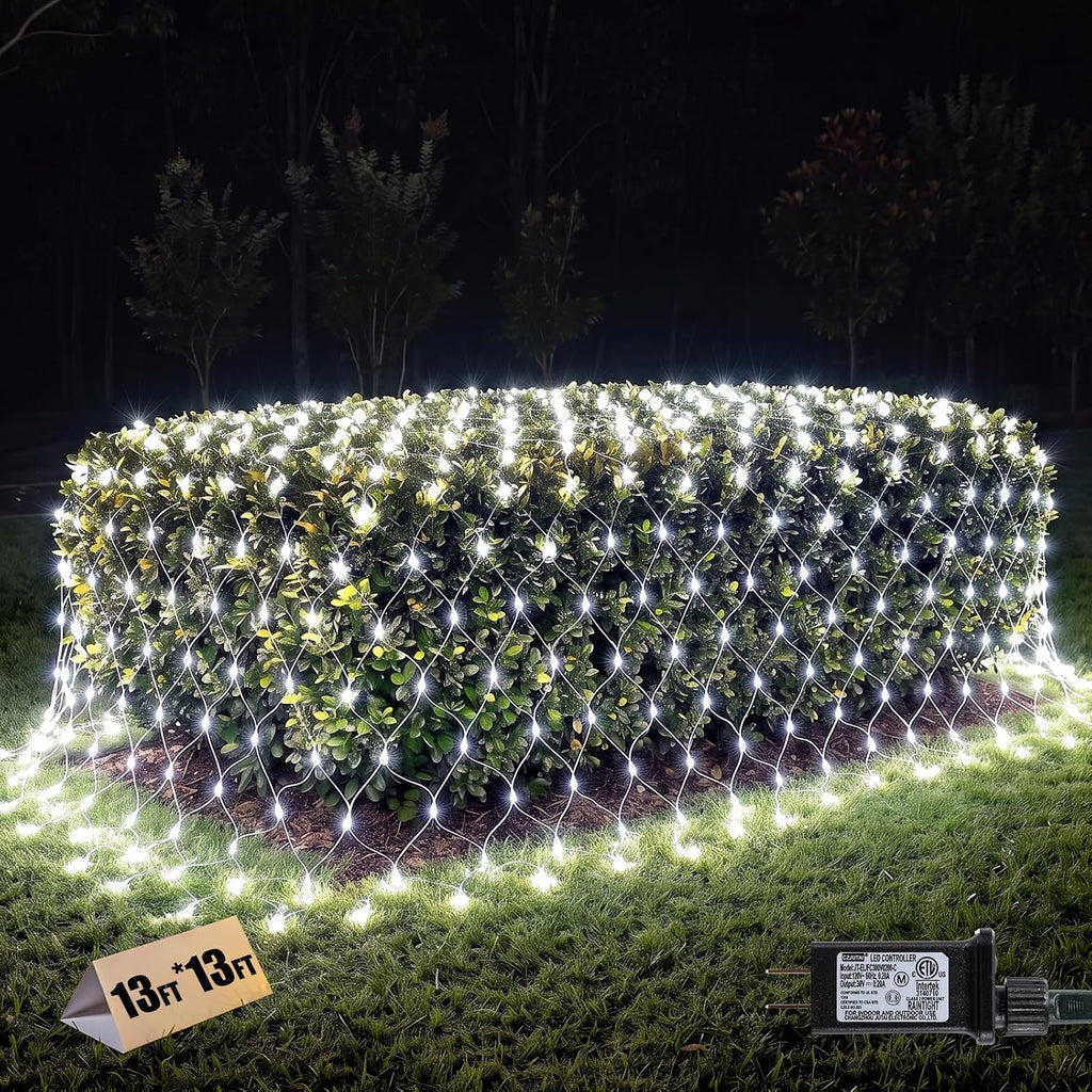 13x13FT Christmas Net Lights Outdoor Plug in with 8 Modes