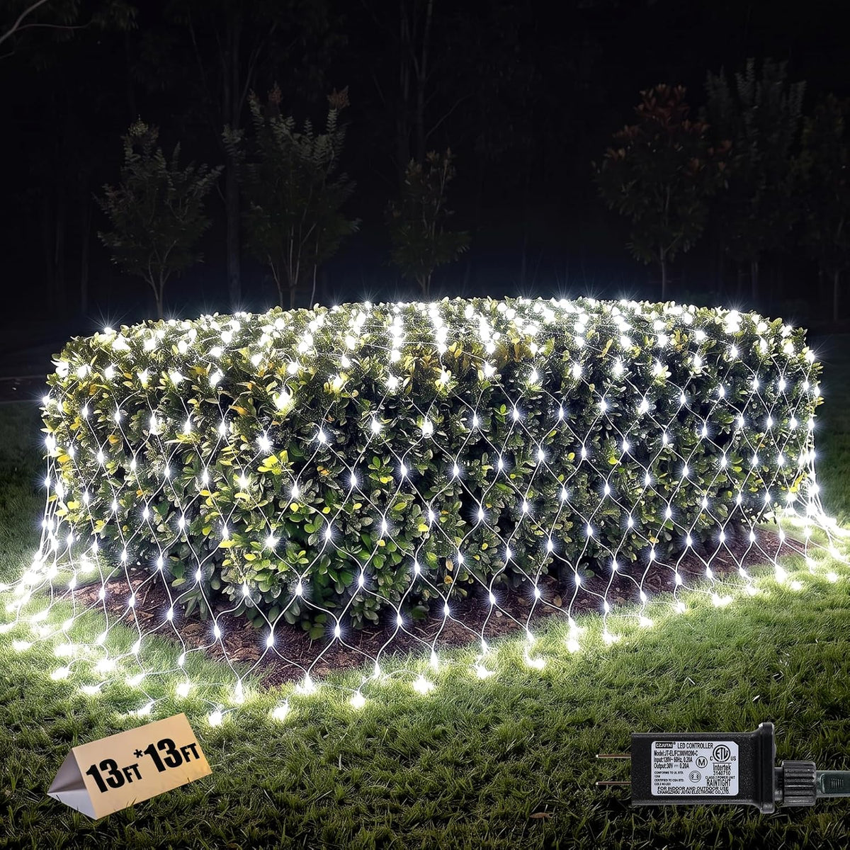 13x13FT Christmas Net Lights Outdoor Plug in with 8 Modes
