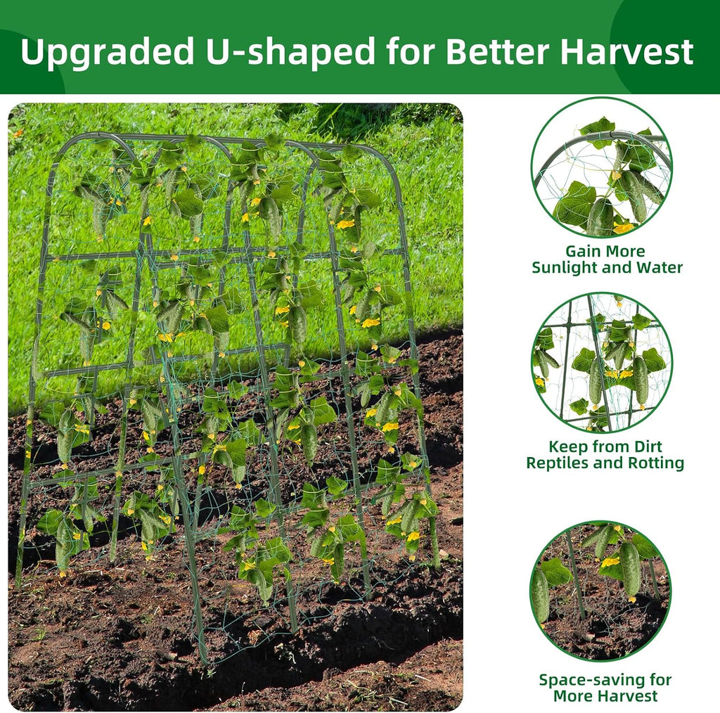 65"×50" Cucumber Trellis for Raised Bed,Tall Metal Arch Garden Trellis for Climbing Plants Outdoor,Vegetables,Plant