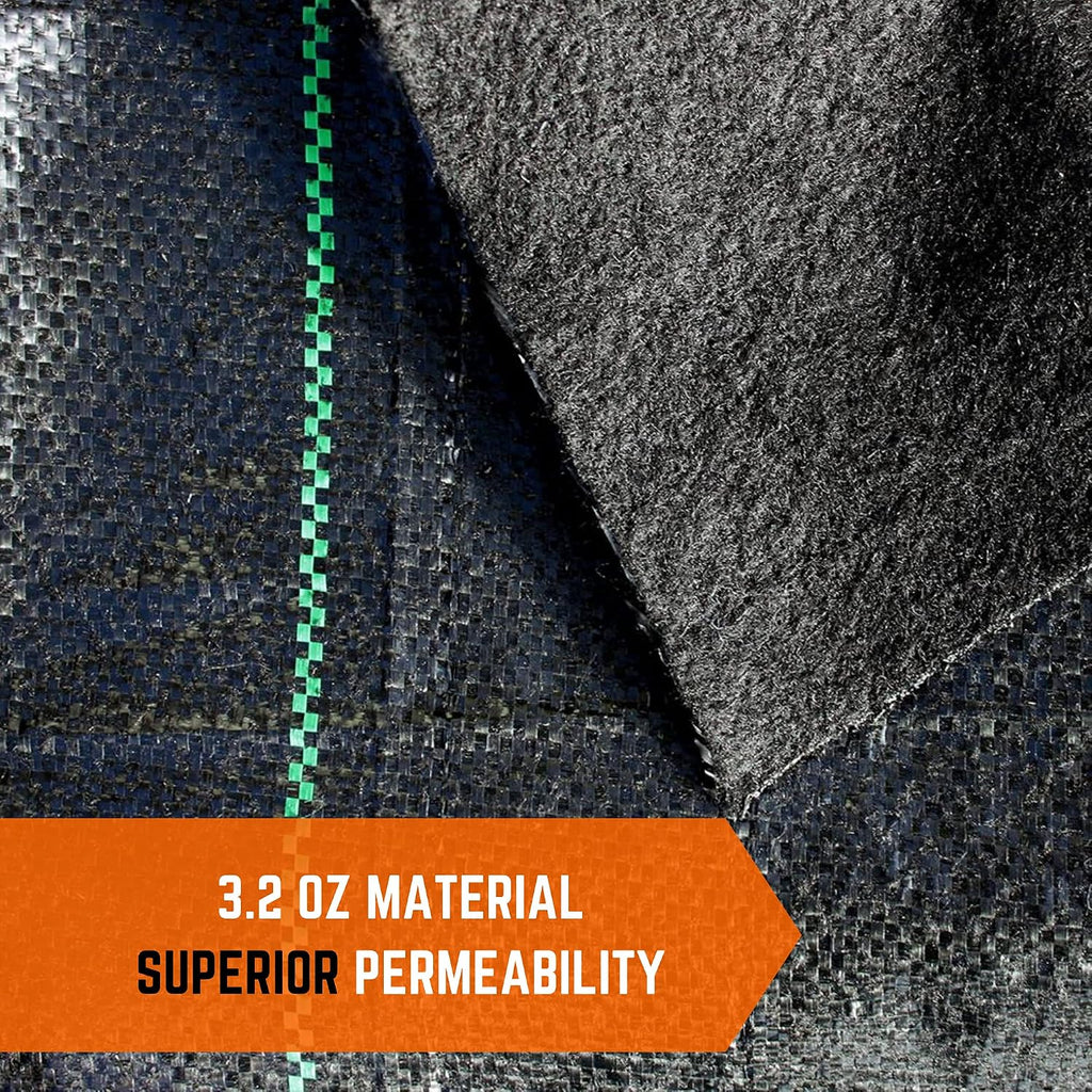 Vapor Barrier Supply - 3.2oz Premium Landscape Fabric Heavy Duty - (3' x 100') - Commercial Grade Landscape Fabric