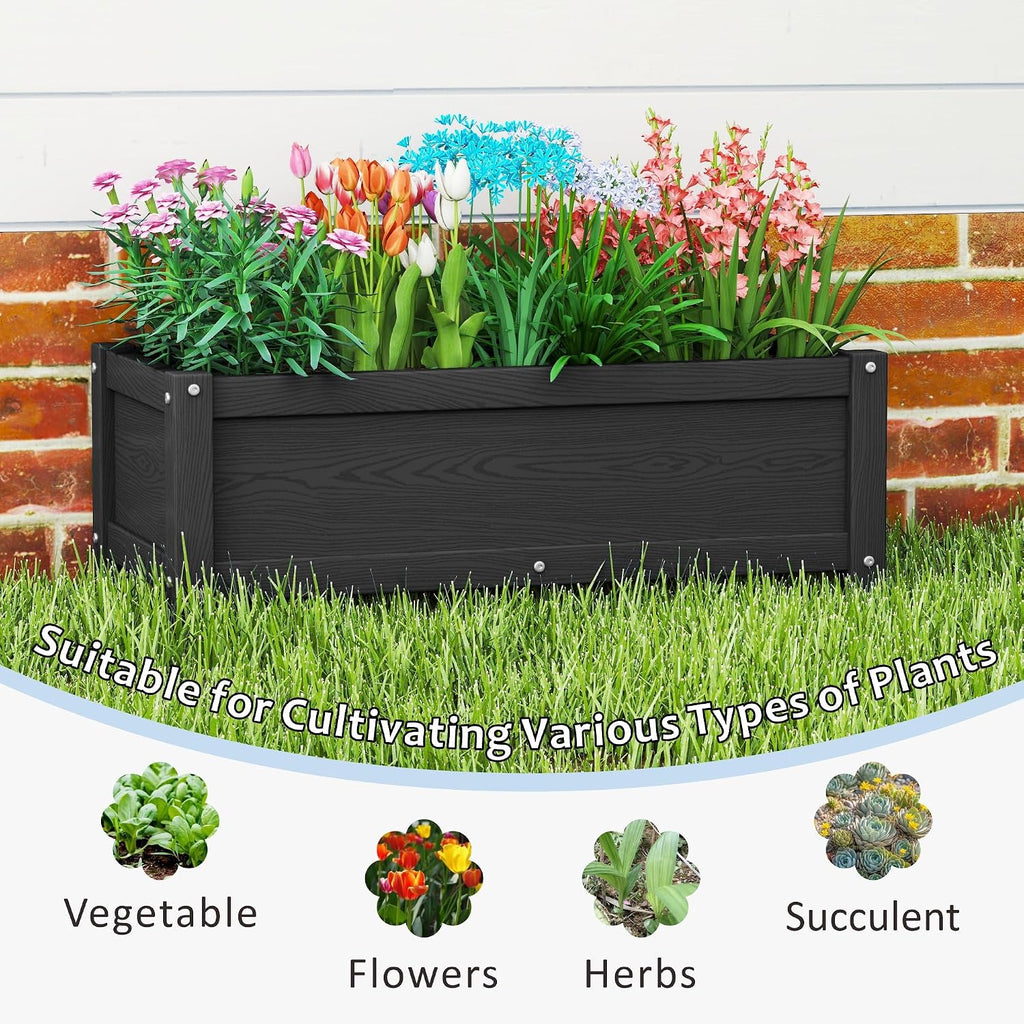 HDPE Raised Planter Box Outdoor,Rot-Resistant and Non-Cracking,Small Raised Beds for Gardening 29.5 * 14.4 * 9.8 in for