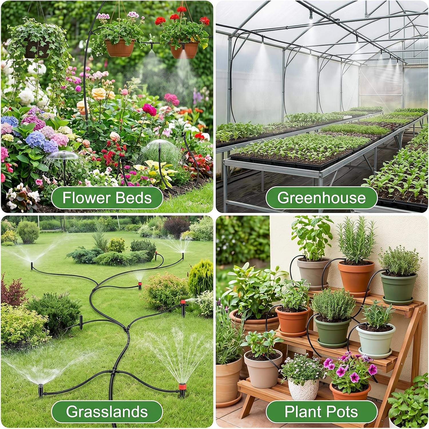 Drip Irrigation Kit – 230FT Automatic Garden Watering System with Quick-Connect 1/4" & 1/2" Fast-Lock Tubing