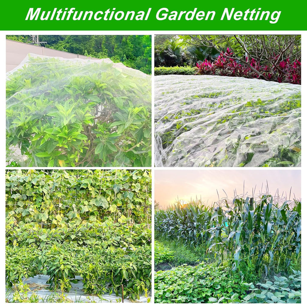 2 Pack 10X43FT Garden Netting for Raised Beds, Ultra Fine Insect Netting for Vegetable Flowers Fruits Greenhouse Crops