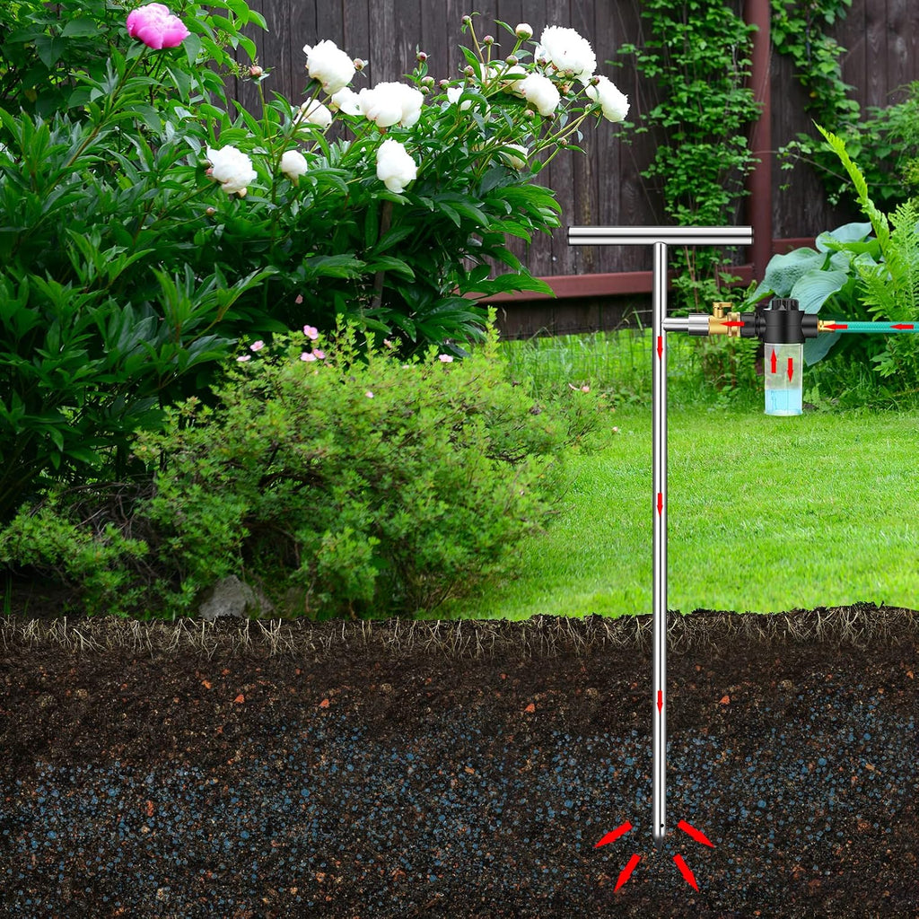 Root Feeder Deep Root Watering Tool with Fertilizer Dispenser Tree Watering Spike Watering Wand Irrigation System,for