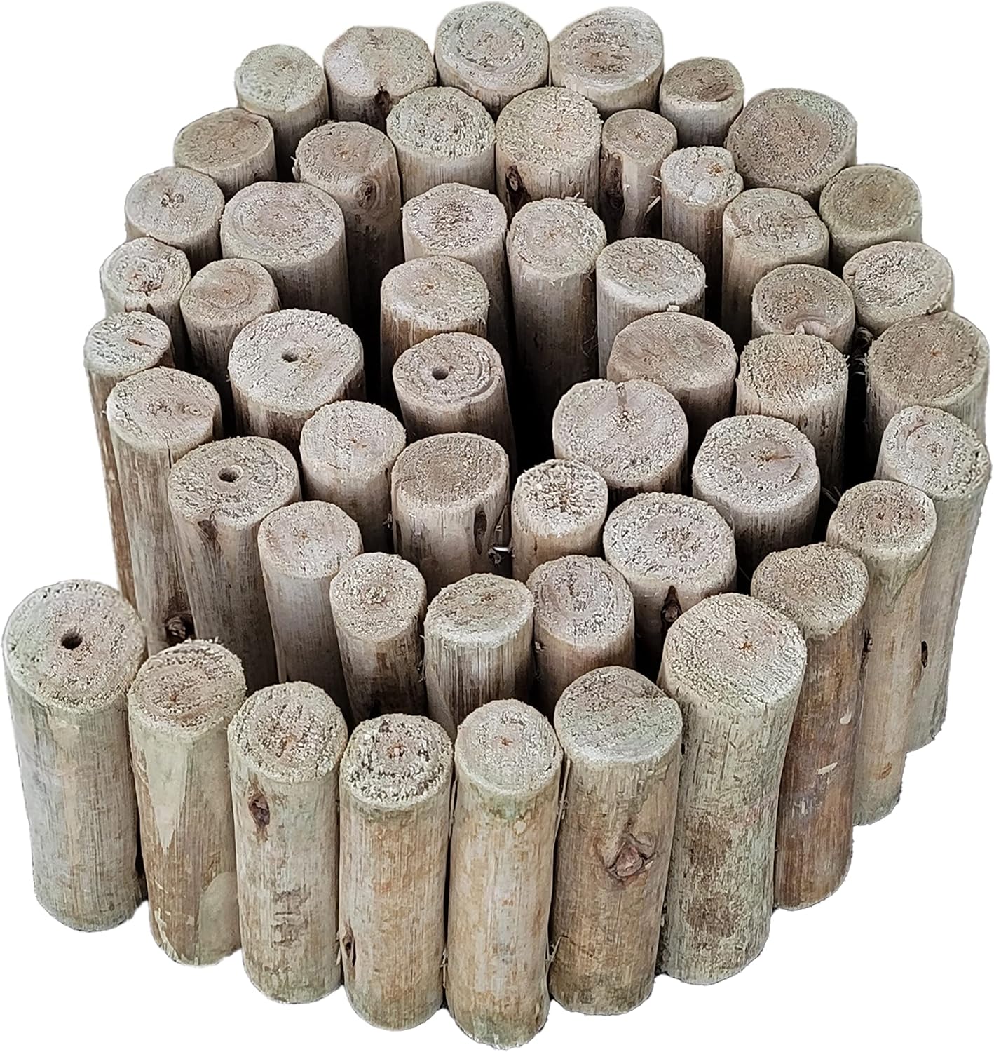 FOREVER BAMBOO Natural Eucalyptus Wood Solid Log for Garden Edging Lawn Landscape Fence Borders 72 in L x 6 in H x 1.25