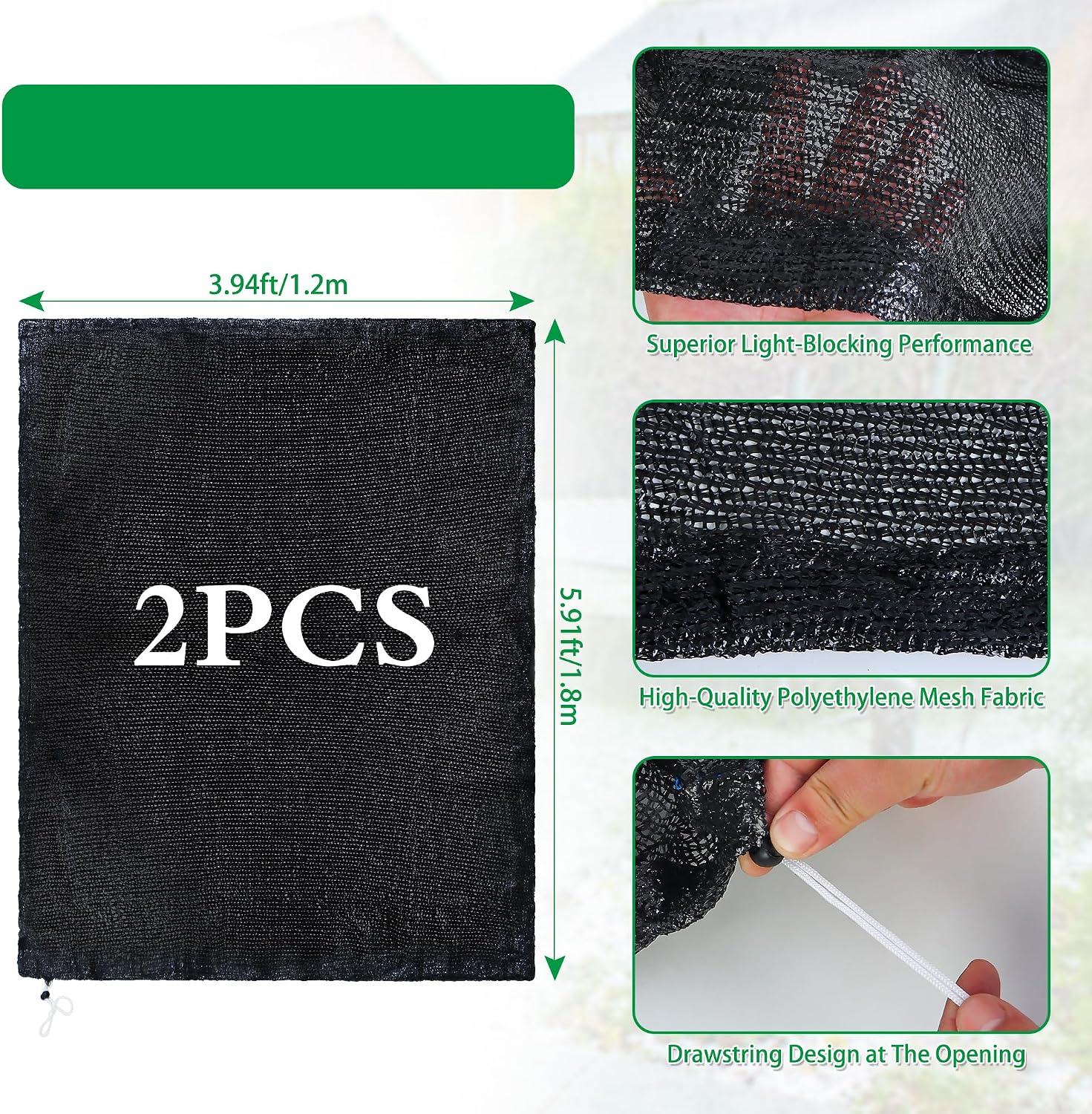 2 Pcs Garden Plant Shade Cover Shade for Plants Shade Cover for Plants | 5.91 x 3.94 Ft Plant Shade Cloth for Garden