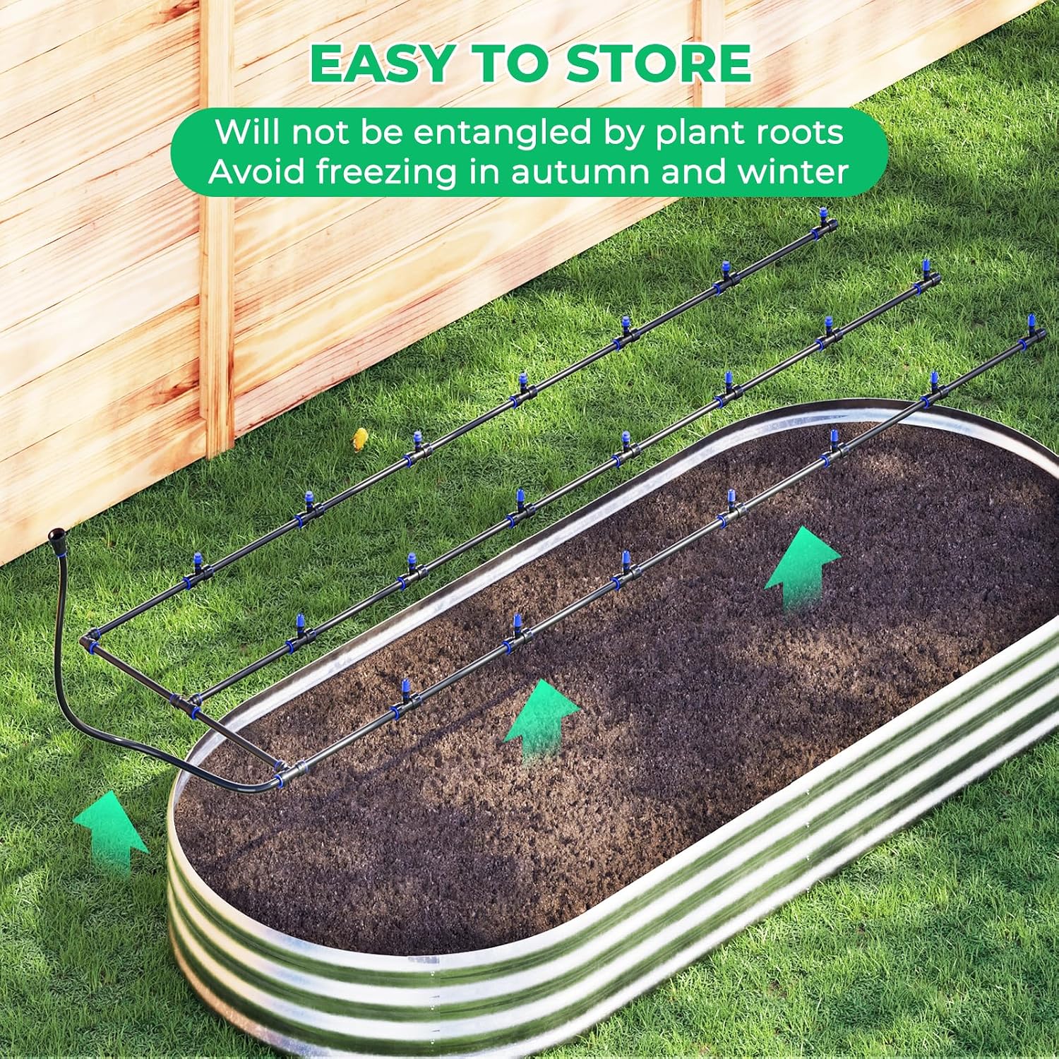 HIRALIY Raised Bed Drip Irrigation Kit, Medium | For Flower Bed up to 3 x 8FT, Garden Irrigation System