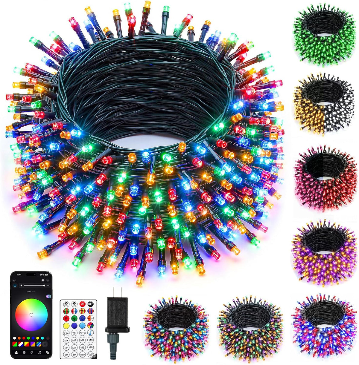 Minetom 66ft 200LED Smart Color Changing Christmas Halloween Tree Lights