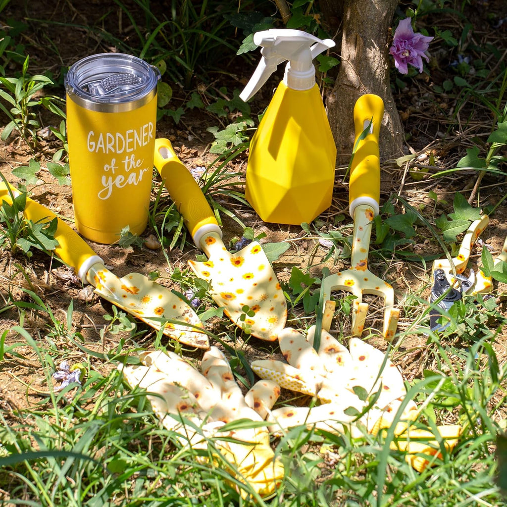 Garden Tool Set with Sunflower Print, Heavy Duty Gardening Hand Tools with Garden Tool Bag,Gardening Gifts for