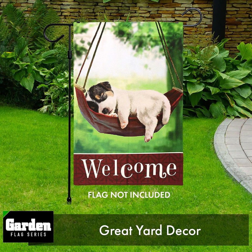 G128 2 Pack: Yard Garden Flags Holder, Garden Flag Stand Outdoor Flag Holder, Black Iron 36" H x 16" W