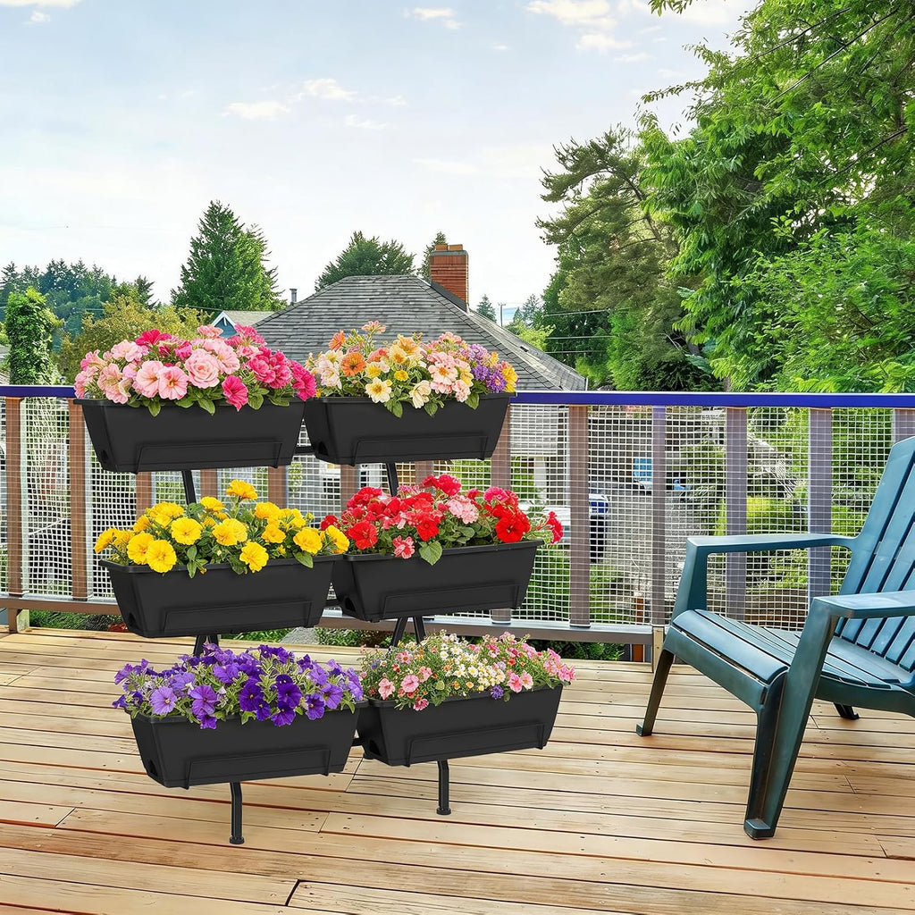 ETELI Vertical Garden Planter 3 Tier Vertical Raised Garden Bed with 6 Garden Planter Boxes Elevated Raised Bed with