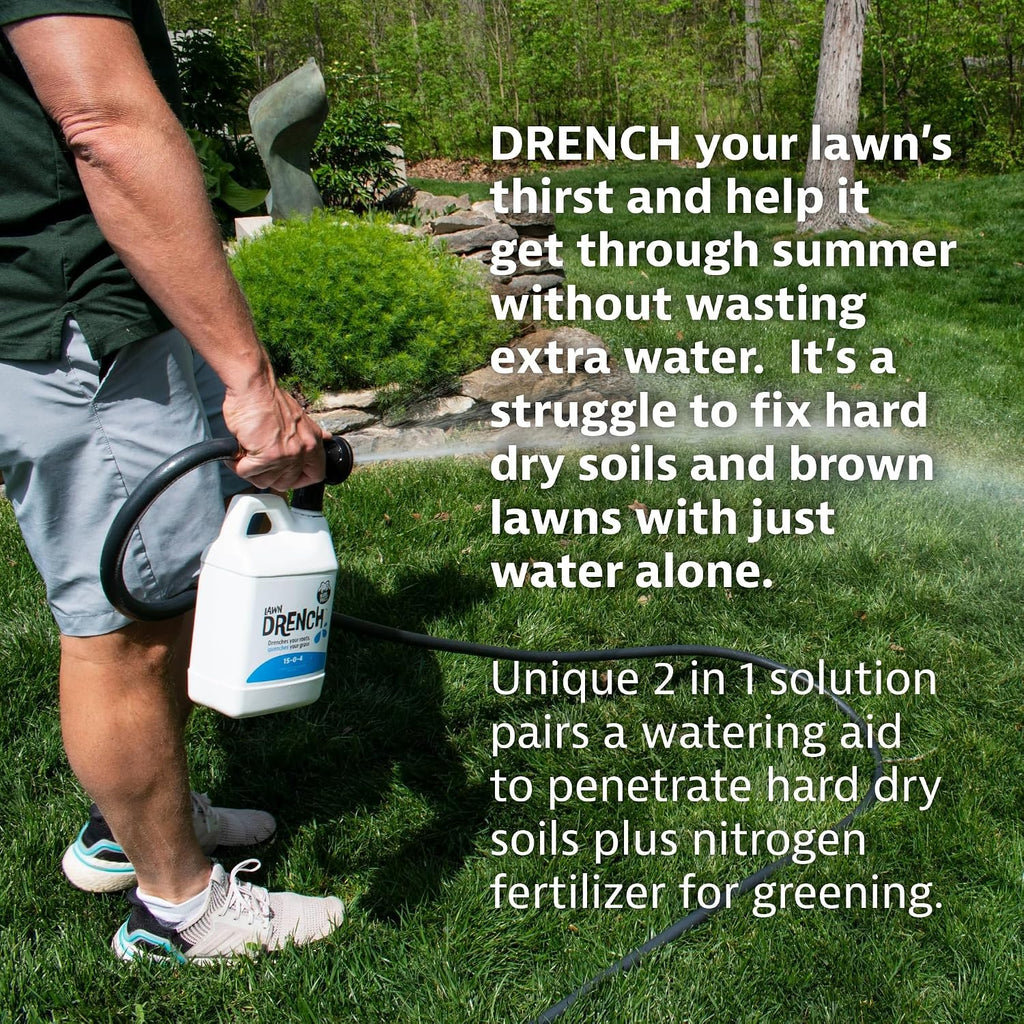 Lawn Drench by Mark and Phil’s, Liquid Lawn Fertilizer, Deep Root Soil Treatment for Lawn Health and Recovery, 15-0-4