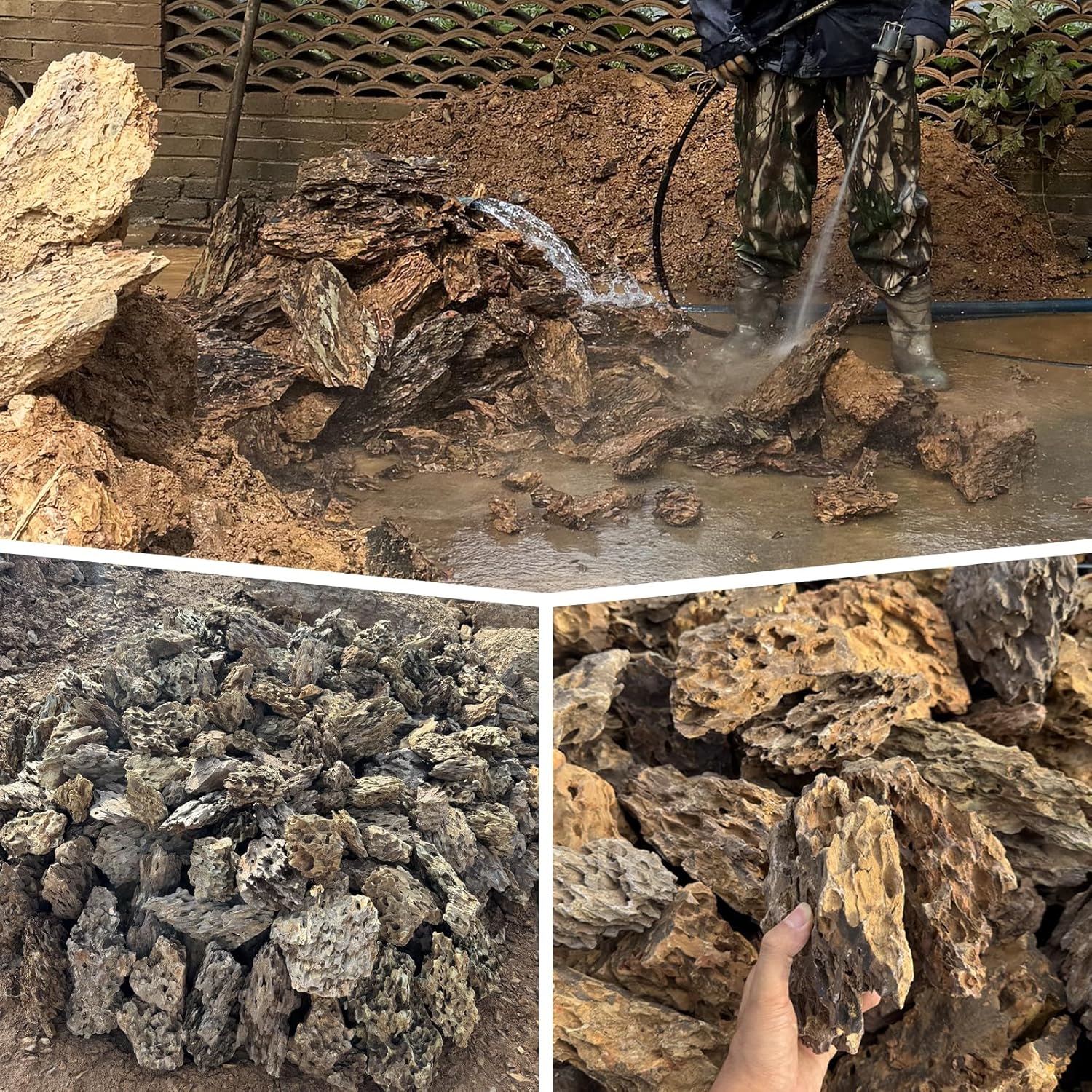 Natural Stone 10lb Fish Tank Rock for Aquarium Landscaping Models Fish Tank Decoration,Freshwater Planted Aquariums and