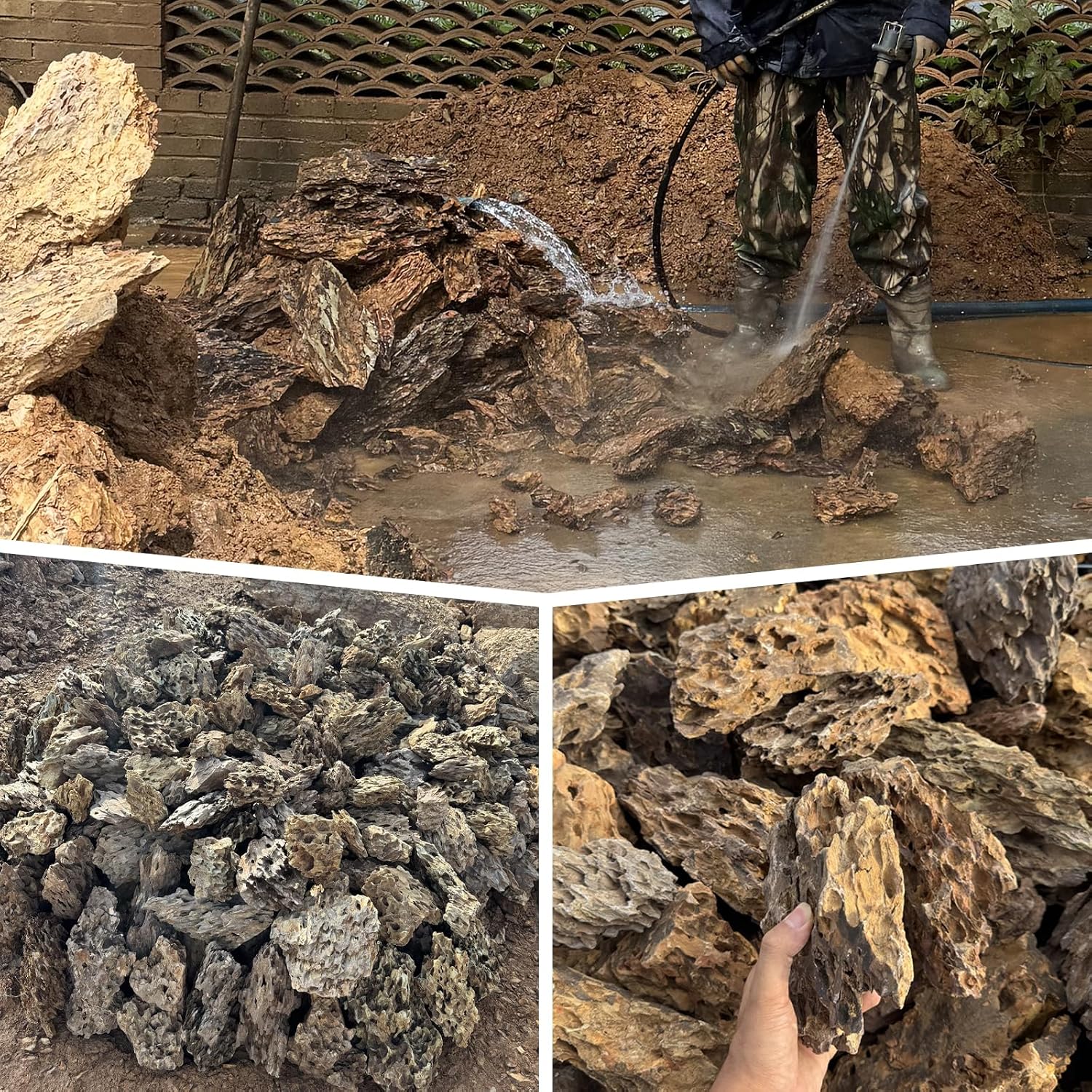 Natural Stone 20lb Aquarium Rocks for Aquarium Landscaping Models and PH Neutral Rocks Aquascaping Stones for