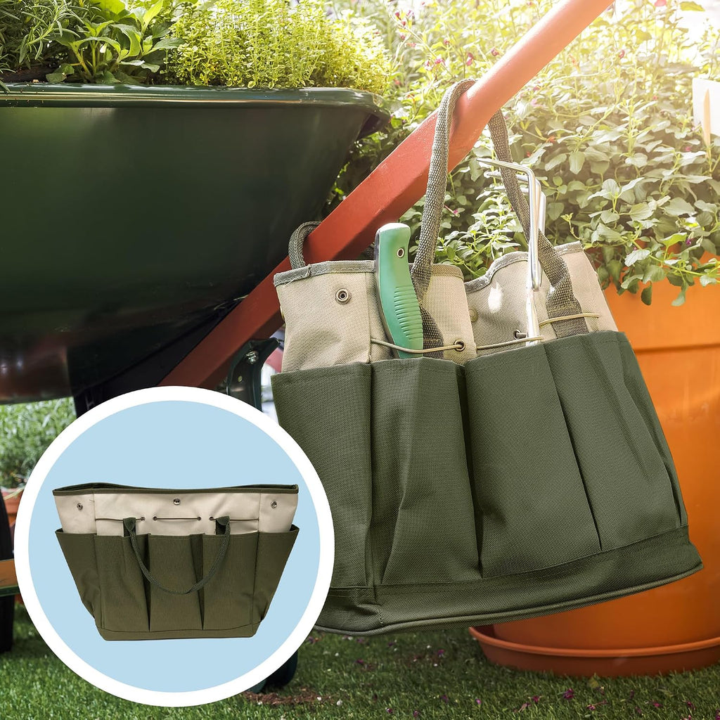 Ferry-Morse Garden Tool Bag KBAG-12-8 Pockets, Heavy Duty, Water Resistant, Tote Caddy
