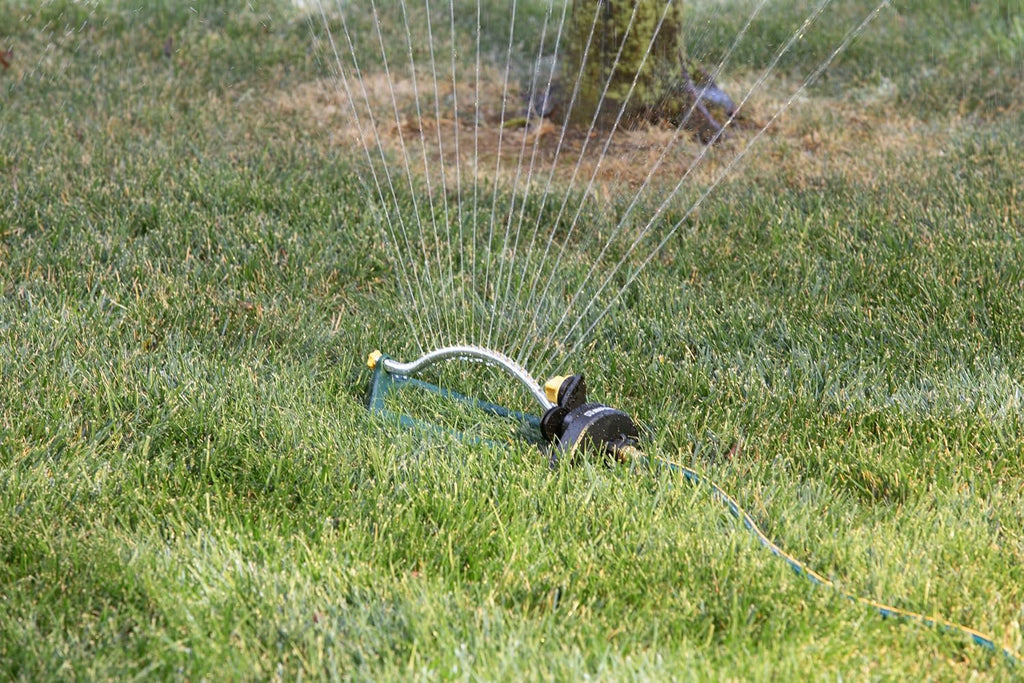 Melnor 65149AMZ Oscillating Sprinkler, 18 Precision Brass Nozzles, Adjustable Coverage, Waters Up to 3,400 Sq. Ft.