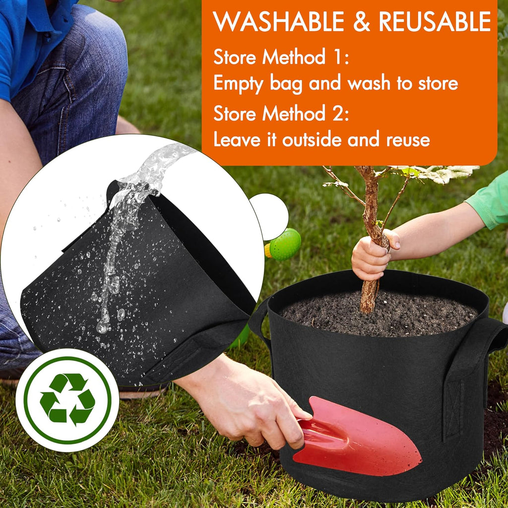 Gardzen 10-Pack 20 Gallon Grow Bags Fabric Pots with Heavy Duty Handles | Excellent Drainage & Breathability, Thickened