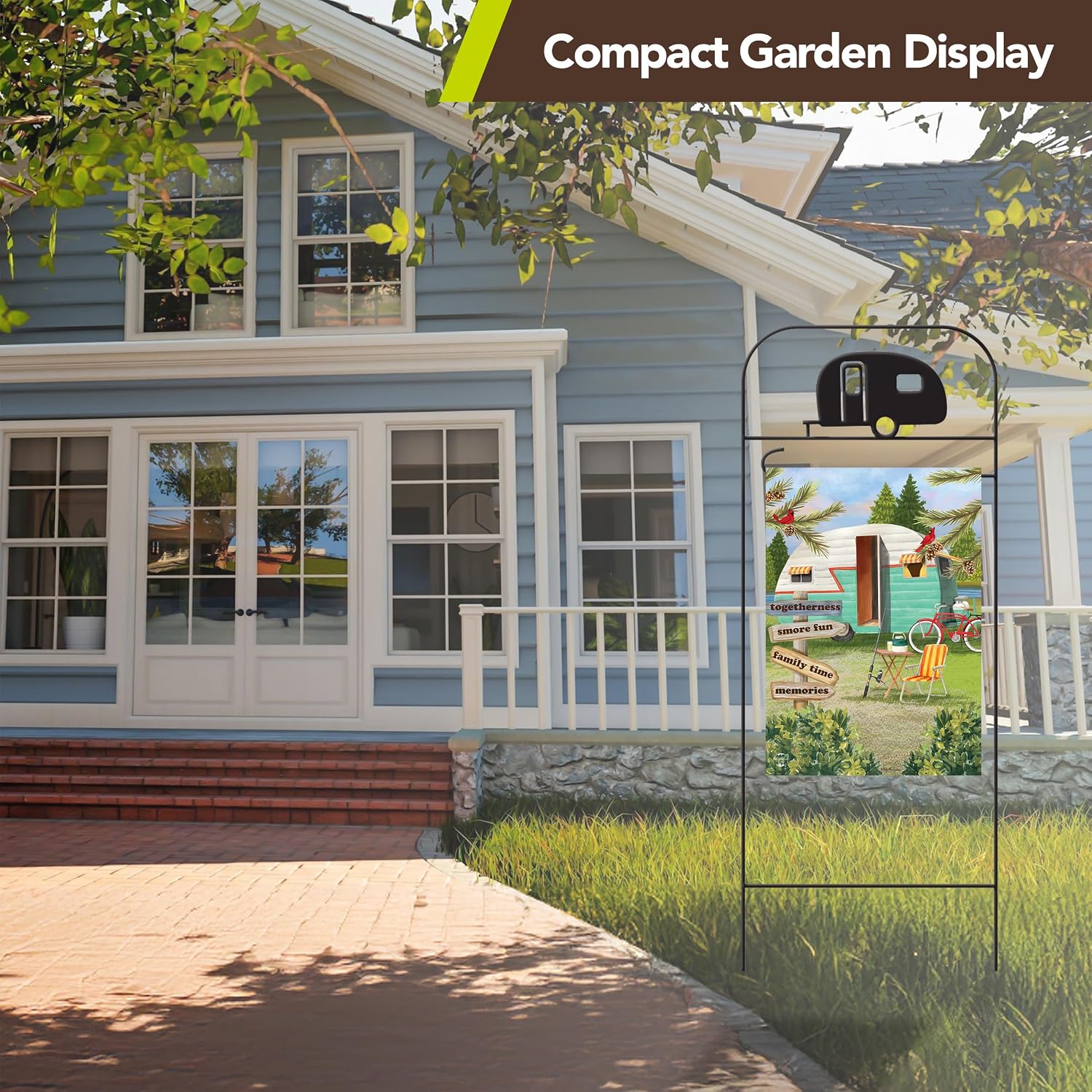 Briarwood Lane Everyday Wrought Iron Camper Garden Flag Arbor 41x15 Garden Flag Decorative Arbor