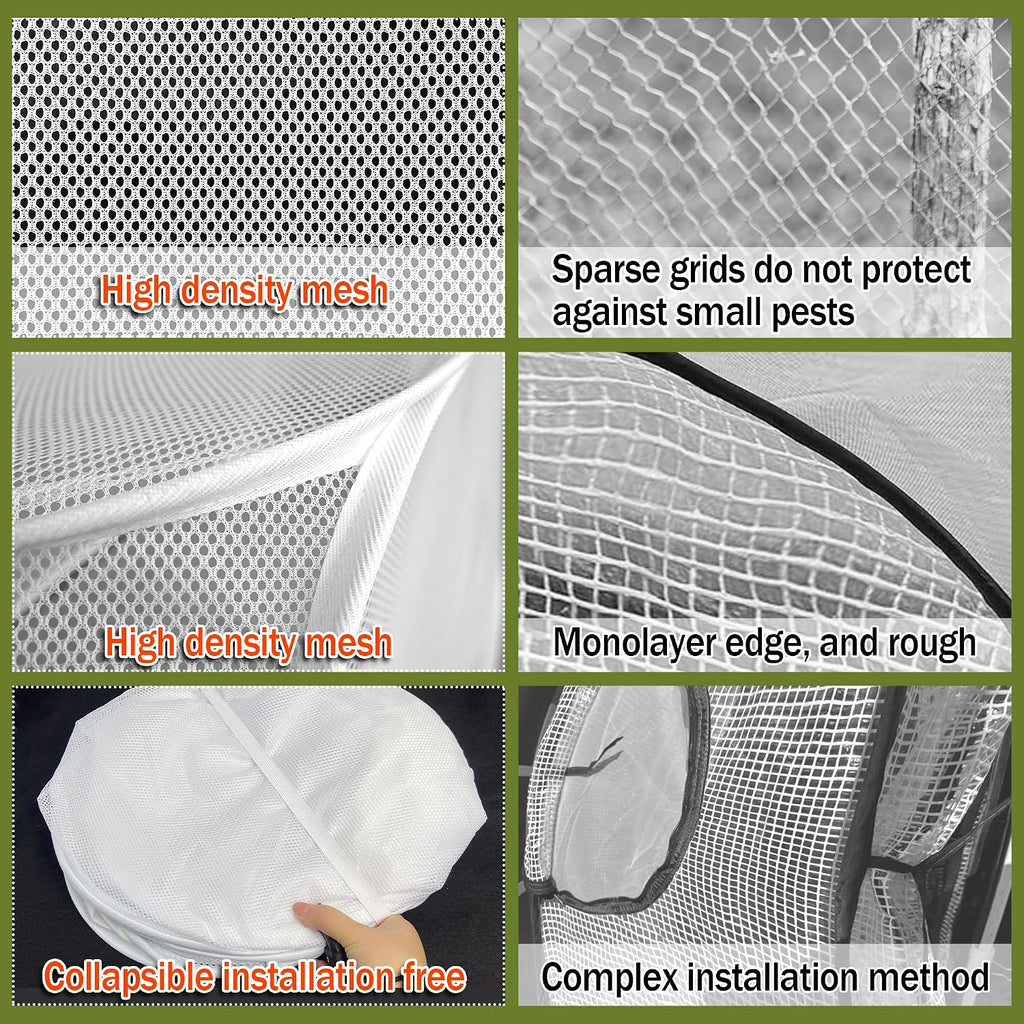 2PCS 47" x 21" x 17" Garden Netting for Raised Beds, Foldable Raised Garden Bed Cover with Ground Nail, Raised Bed