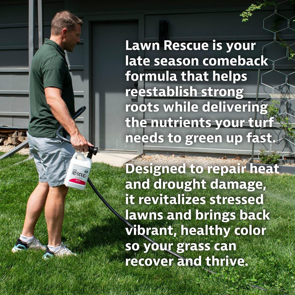 Lawn Rescue by Mark and Phil’s, Liquid Lawn Fertilizer, Fast Lawn Recovery for Summer Heat and Drought Stress, 20-0-0