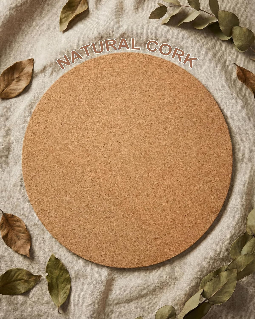 Cork Plant Coasters & Saucers – Absorbent Round Mats for Indoor Flower Pots, Planters, Houseplants, Surface Protector