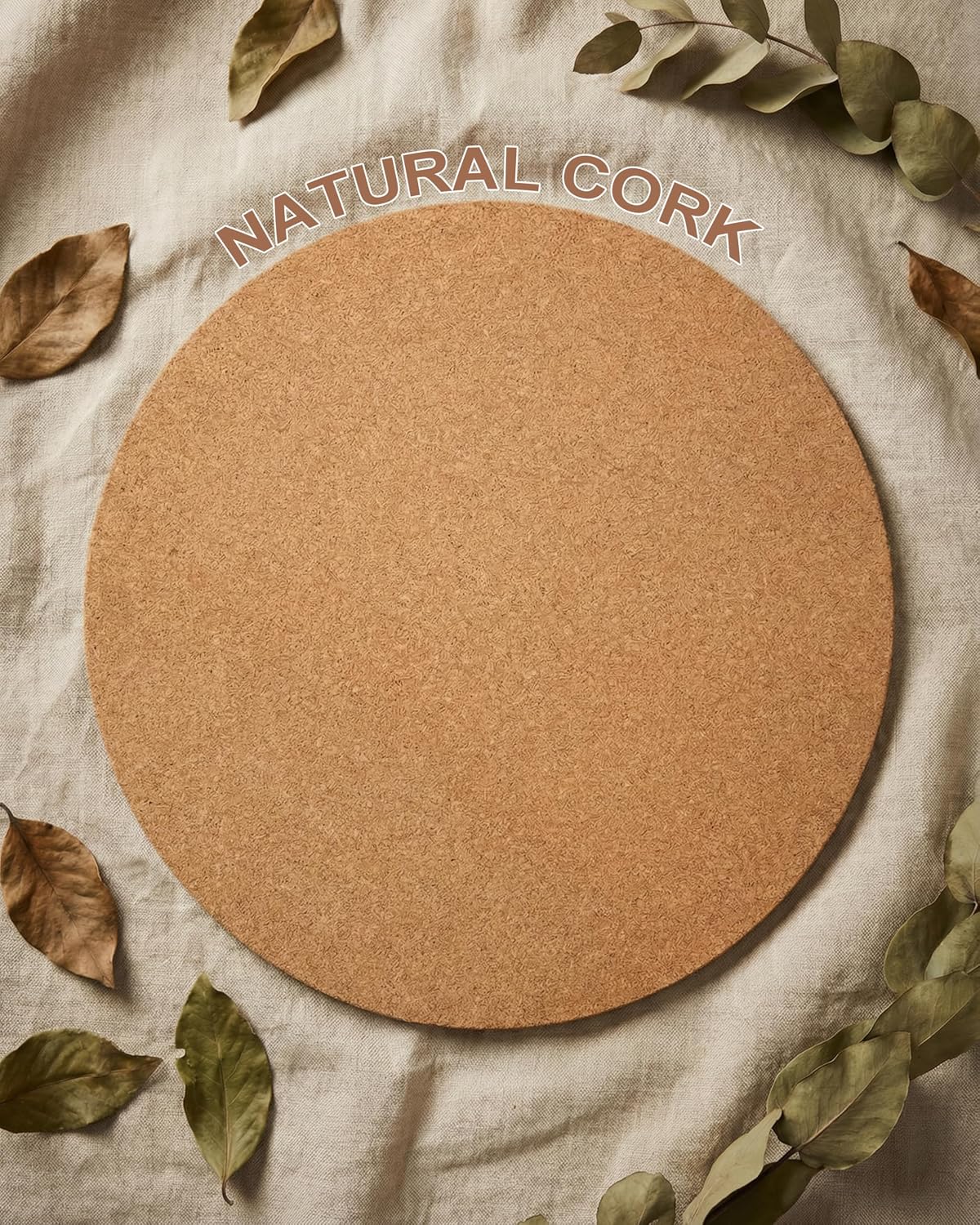 Cork Plant Coasters & Saucers – Absorbent Round Mats for Indoor Flower Pots, Planters, Houseplants, Surface Protector