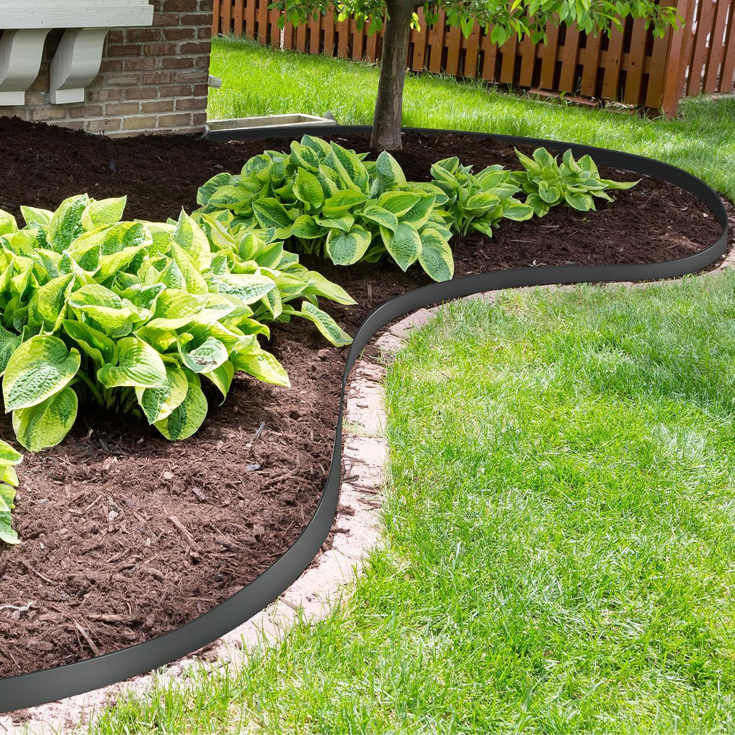 Velway No Dig Landscape Edging Kit 66FT with 100 Spikes Heavy Duty Black | 66FT no dig edging with 100 spikes and 2in