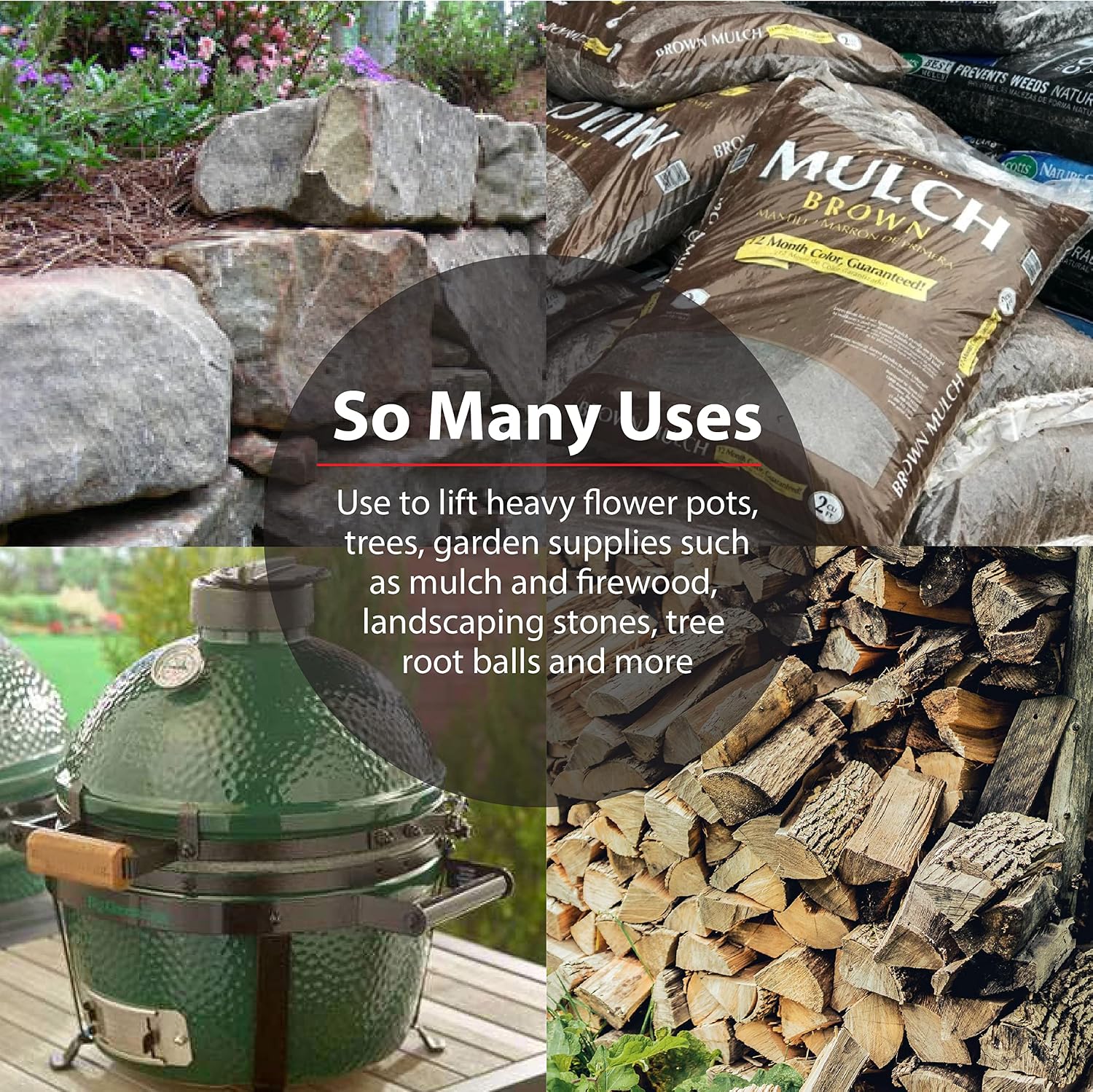 PotLifter - Potted Plant Mover and Essential Lifting Tool For Garden Flower Pots, Planters, Trees, Rocks - Lifts Up to