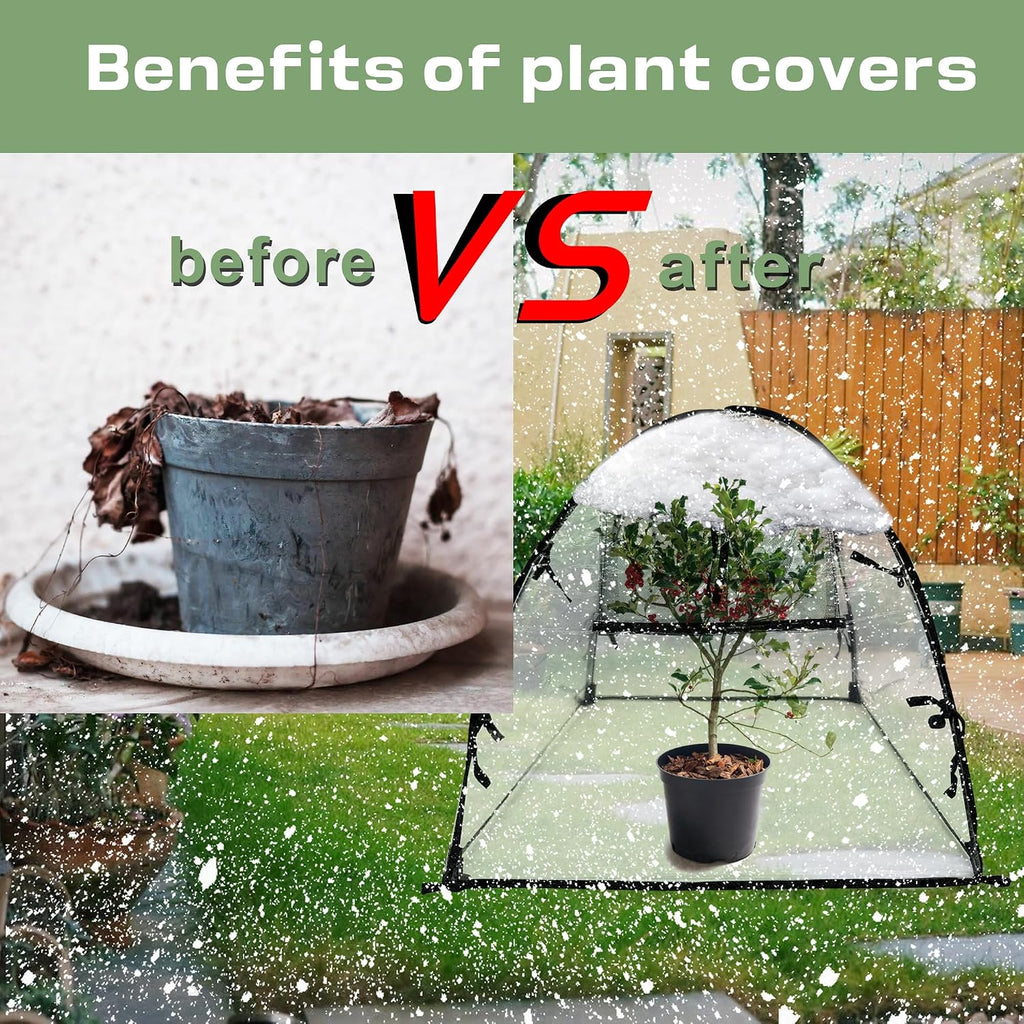 Plant Tent Cover Freeze Protection for Winter Plants Clear 28" x 28" x 48" | Garden Plants Frost Cover, Transparent
