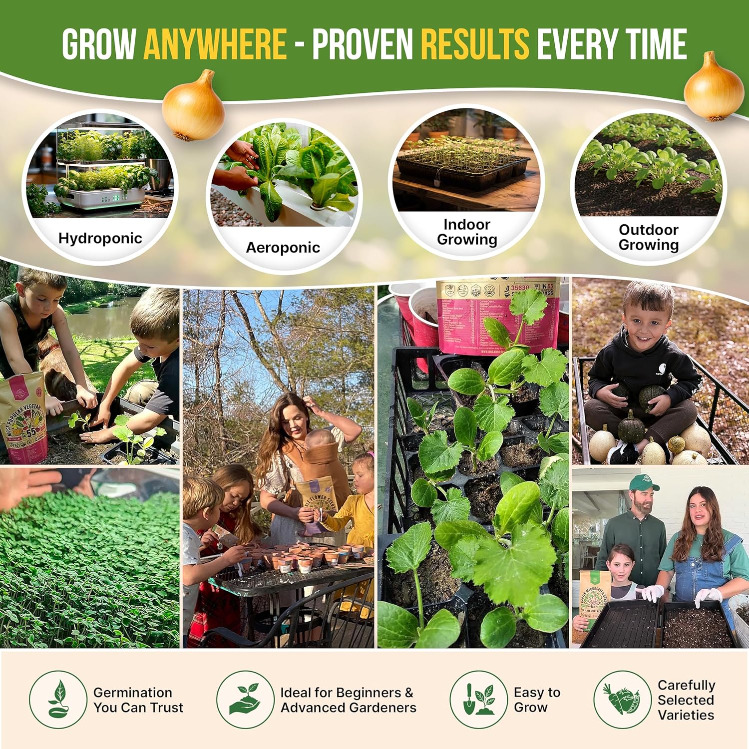 50 Winter Vegetable Garden Seeds Variety Pack - 43,450+ Non-GMO Heirloom Seeds for Outdoors & Indoor Home Gardening