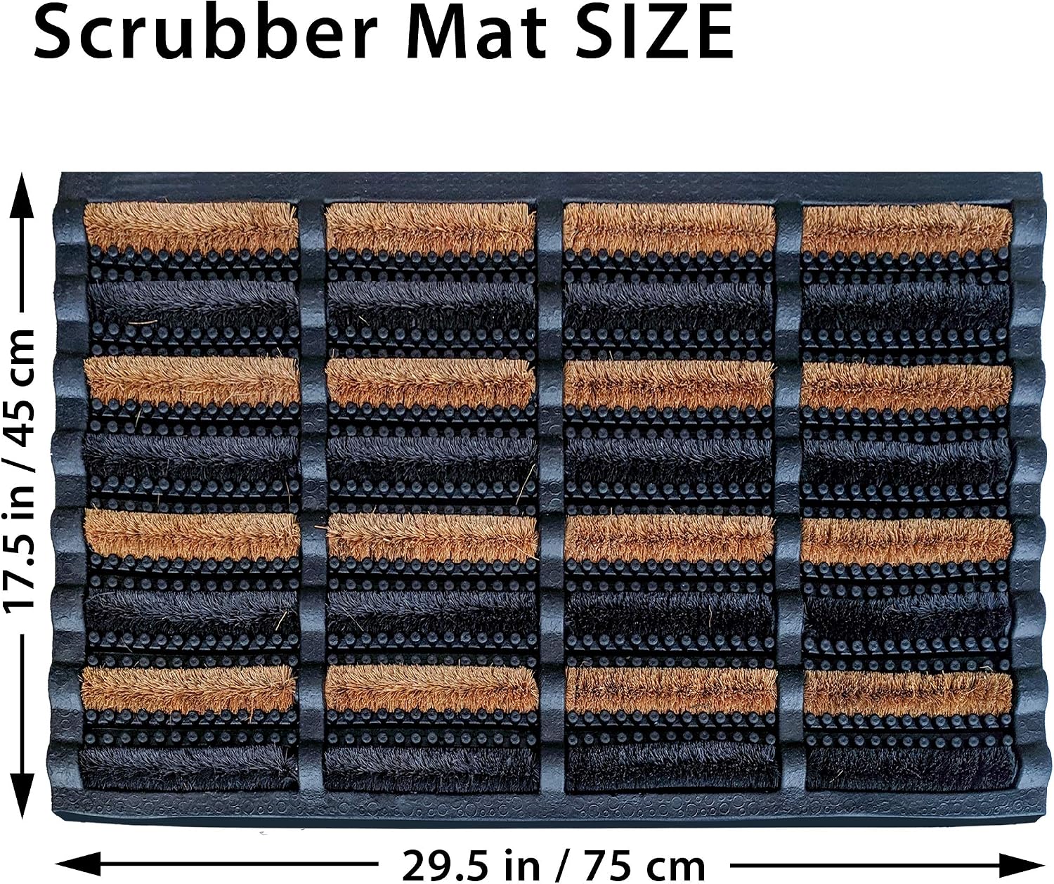 FOOTMATTERS Ninamar Mud Scrubber Tray Mat - 29.5 x 17.5 inch