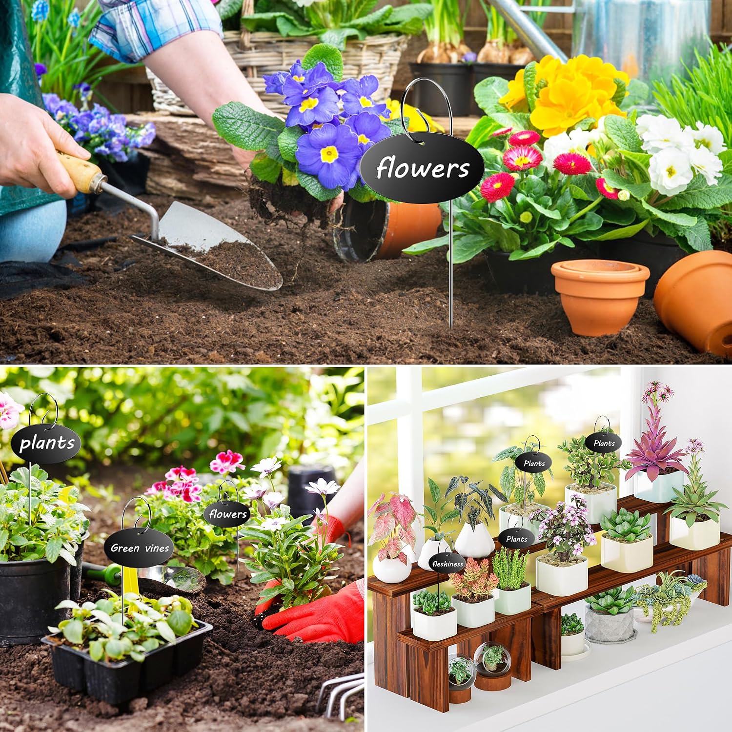 Vcekract 50 Pack Acrylic Plant Labels Stakes with Pen for Garden Plants | Waterproof reusable acrylic plant markers
