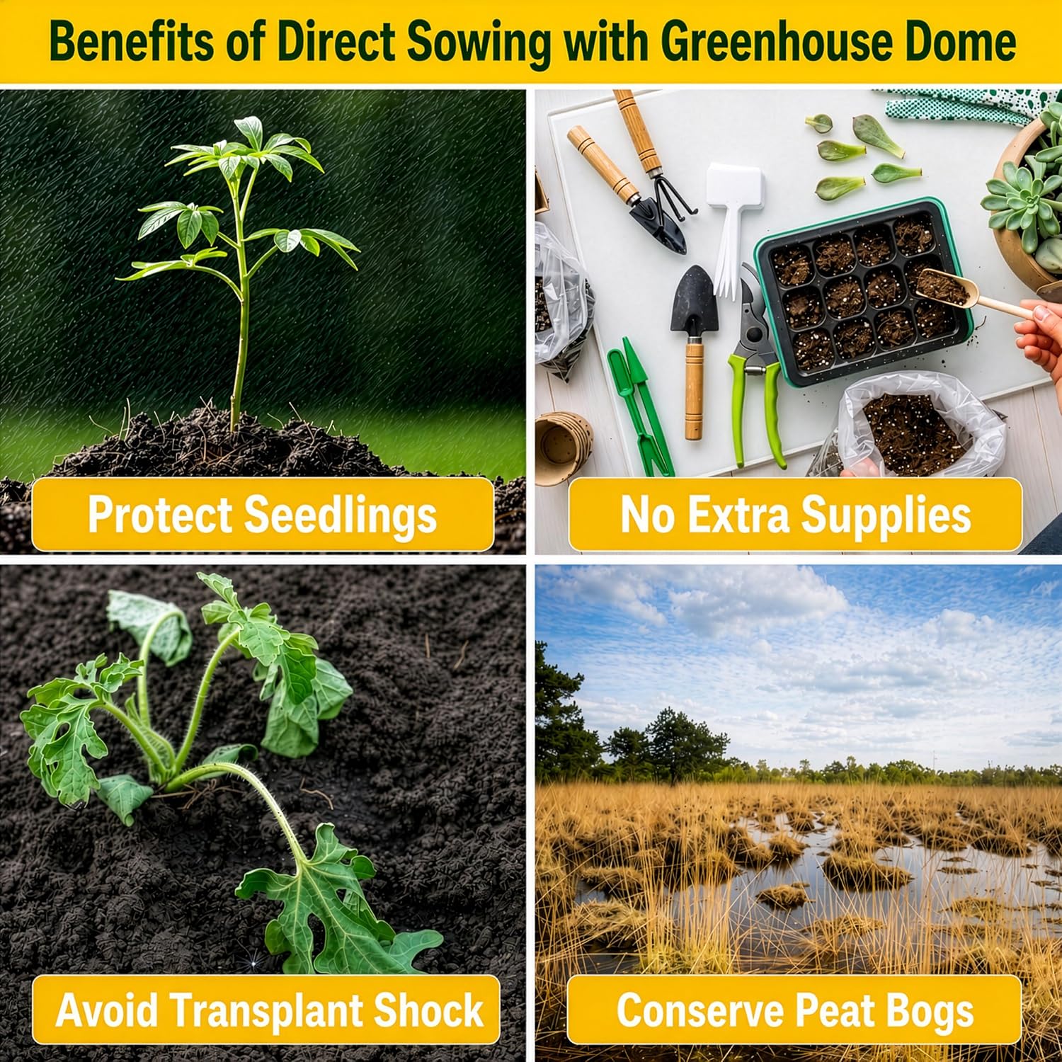 Kids Sunflower Garden Kit – Grow Your Own Sunflowers from Seeds with Greenhouse Germination Domes & Grow Rings, Non-GMO