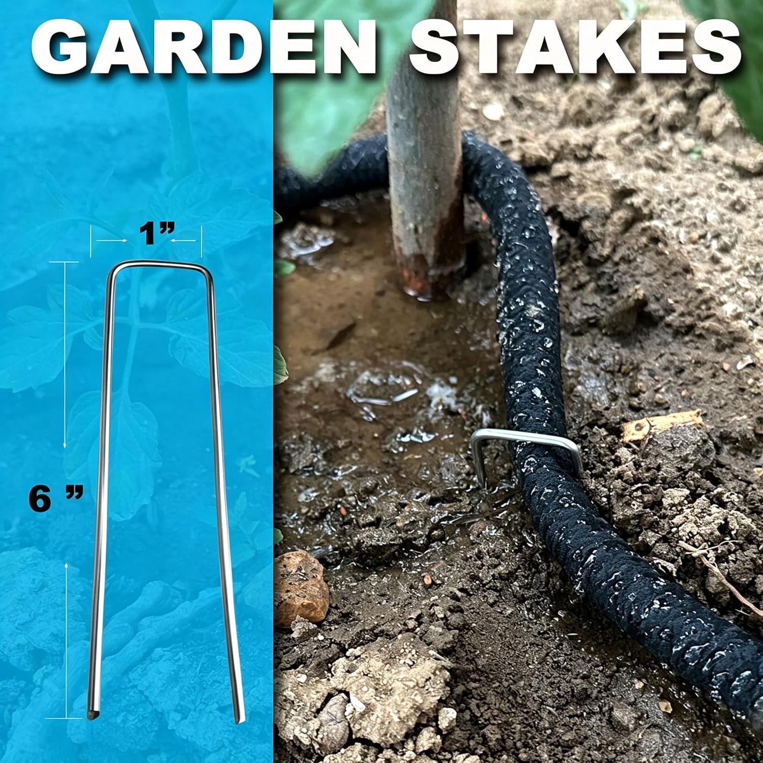 AMRITA Soaker Hose 5/8" 75FT 1 Pack Garden Drip Hoses Aluminum Couplings | Soaker Hose for Foundation Watering,Garden