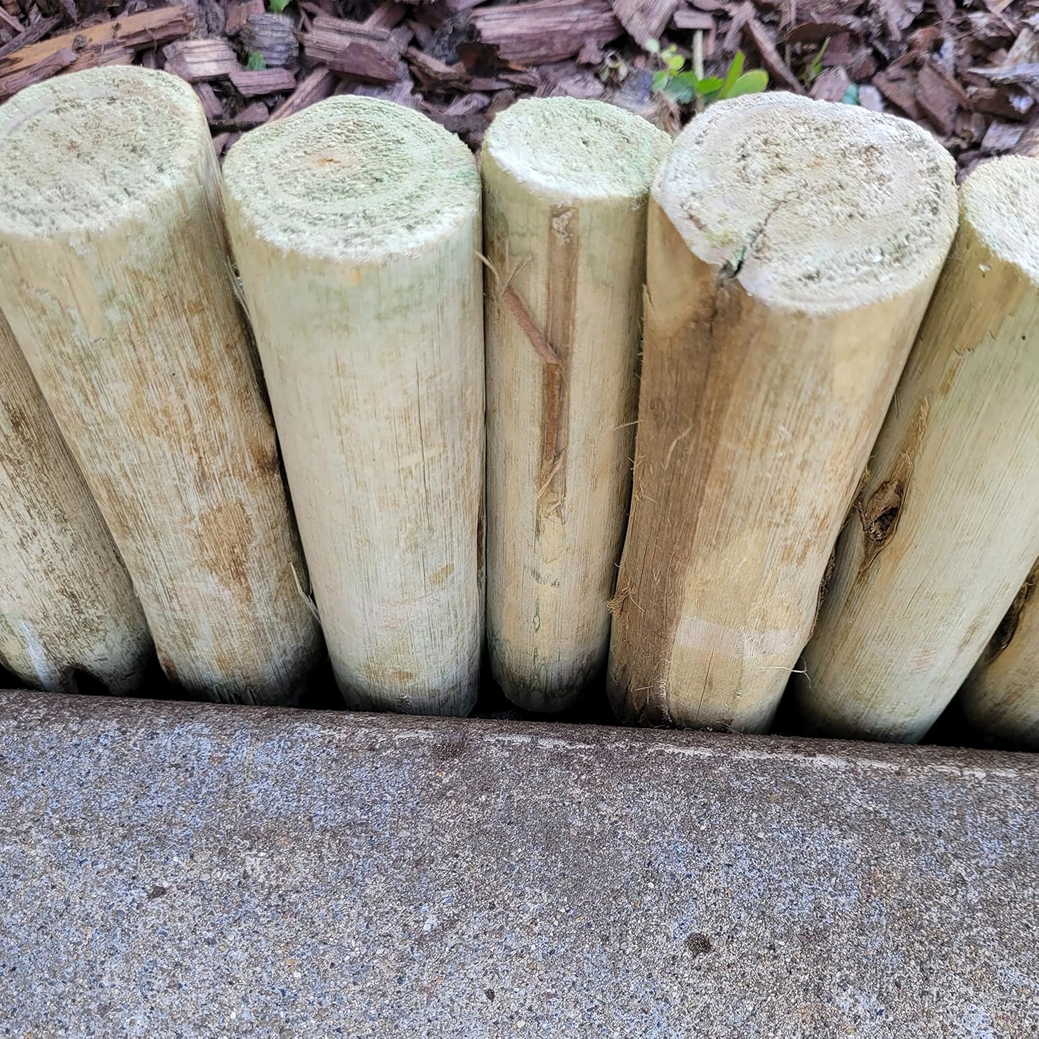 FOREVER BAMBOO Natural Eucalyptus Wood Solid Log for Garden Edging Lawn Landscape Fence Borders 72 in L x 6 in H x 1.25