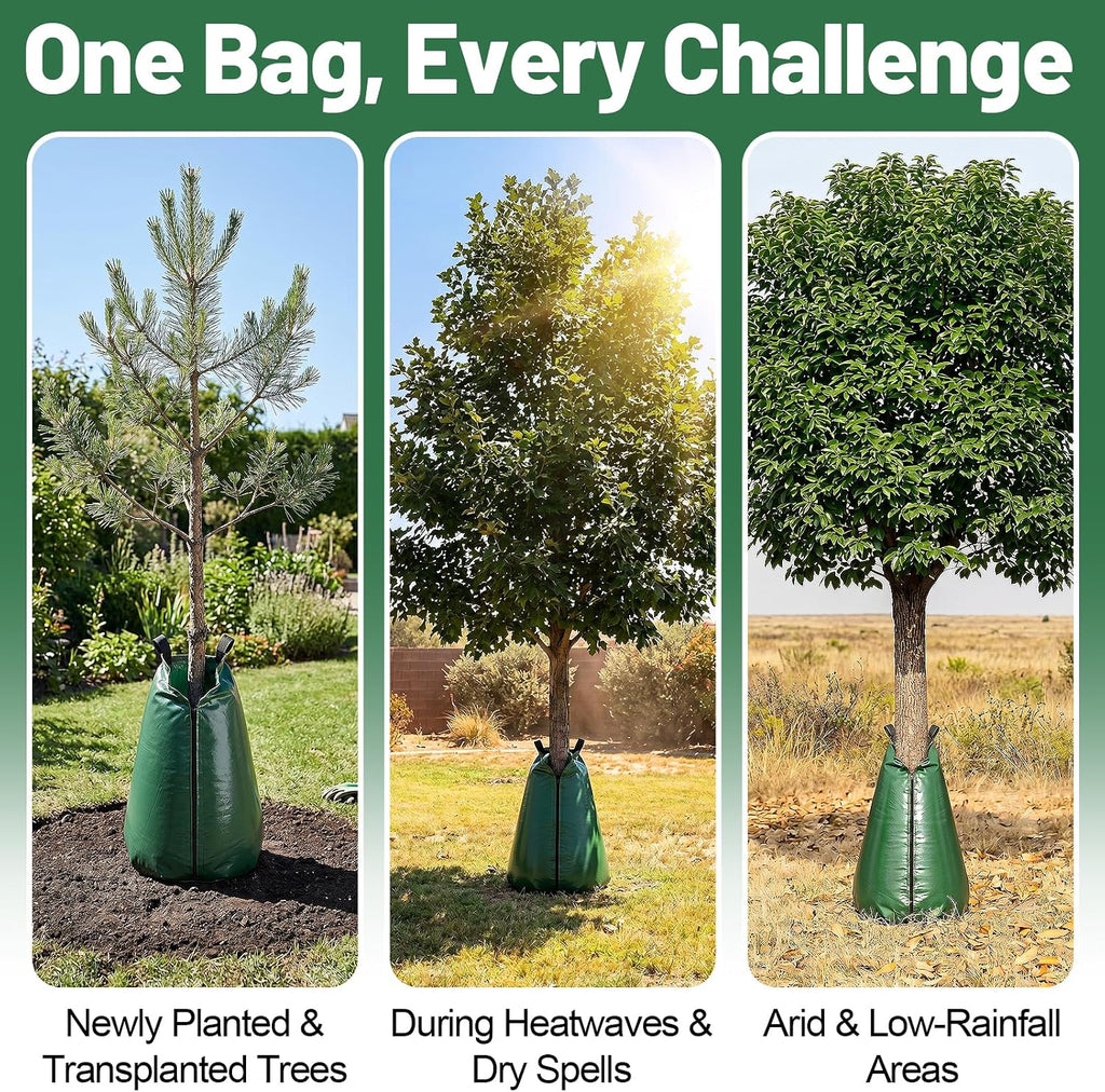 4Pcs 20 Gallon Tree Watering Bag, Slow Release Drip Irrigation Bags | Summers/Droughts Deep Watering, Easy Setup